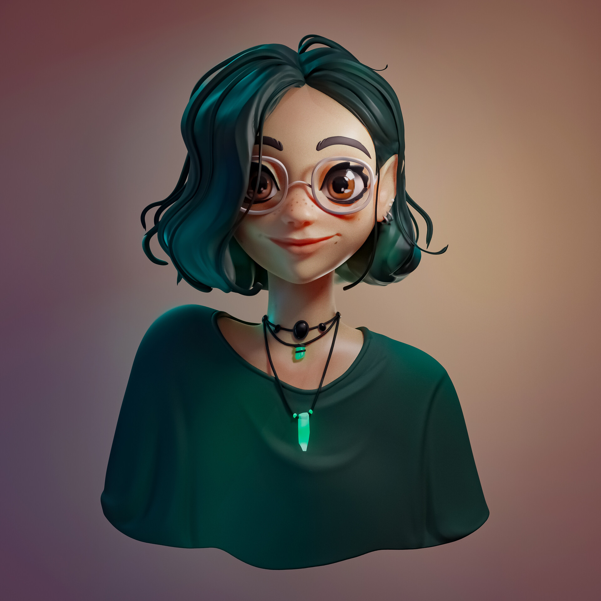 ArtStation Girl with glasses
