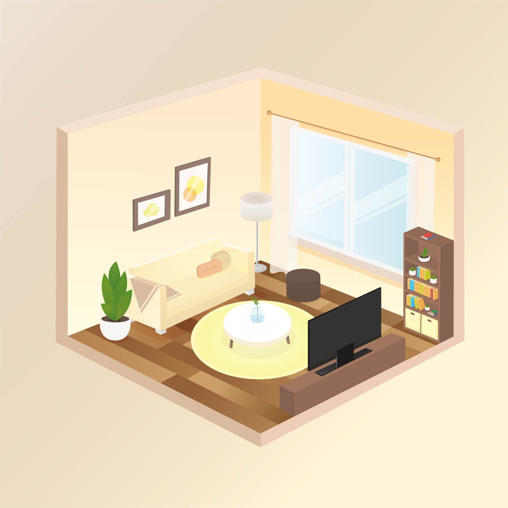 ArtStation Practicing Creating A 3D Room In Adobe Illustrator artstation-practicing-creating-a-3d-room-in-adobe-illustrator