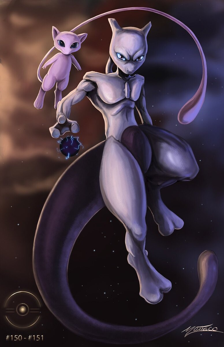 ArtStation - Mew X Mewtwo Pokemon