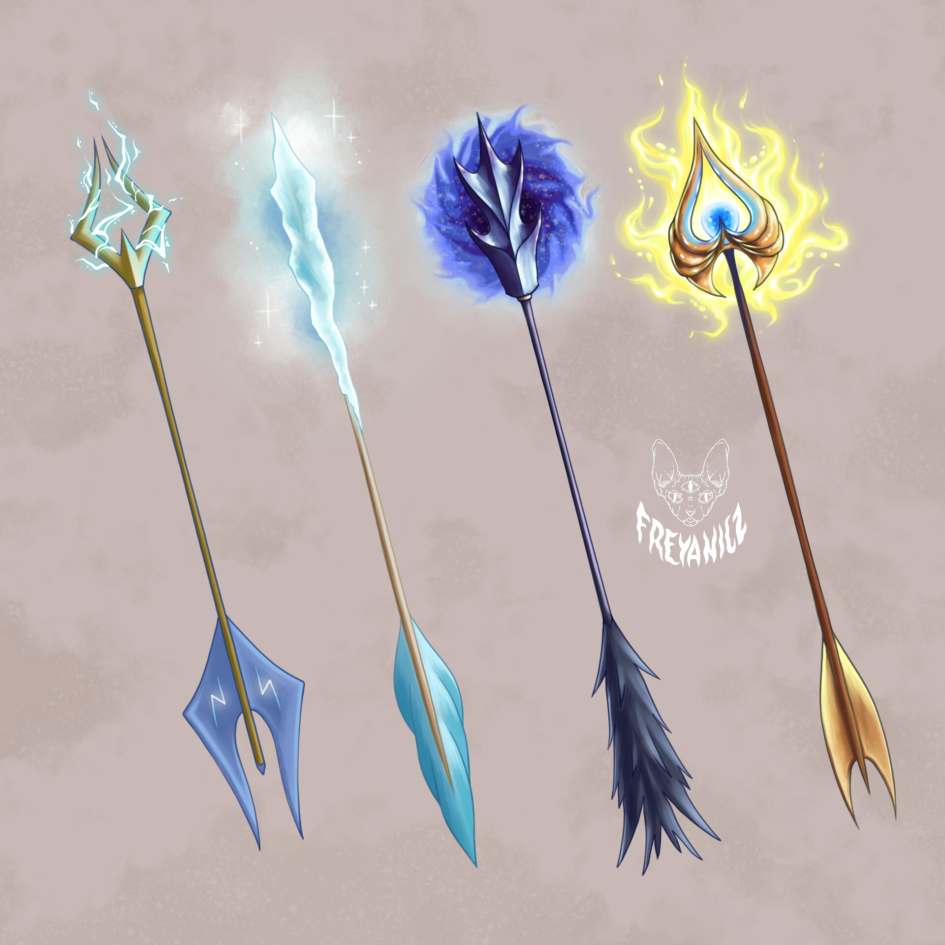 ArtStation - Elemental Arrows | In-Game Assets & Items