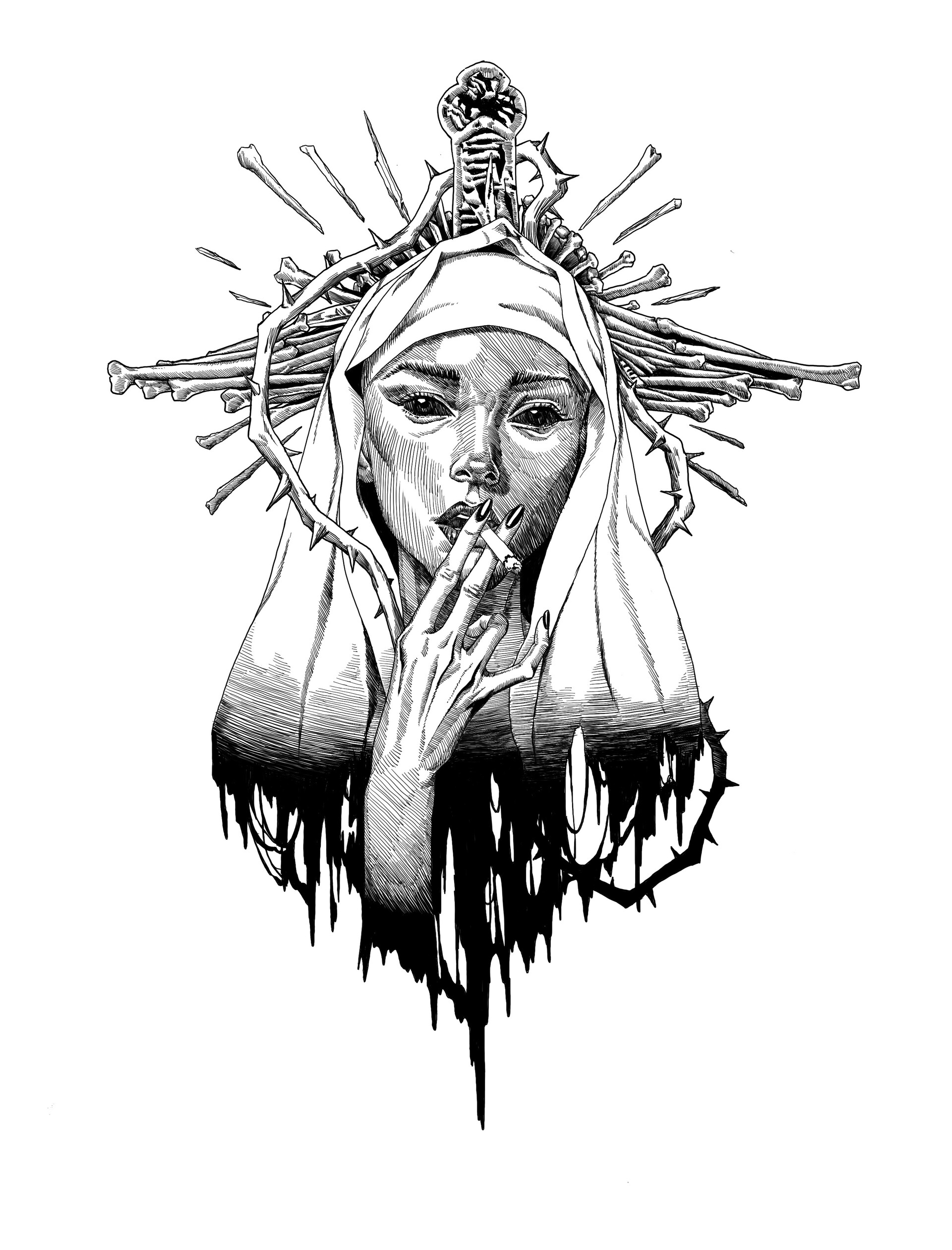 ArtStation nun tattoo