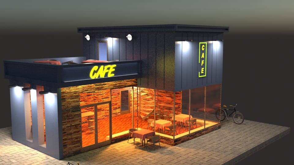 ArtStation - Mini 3d Cafe model
