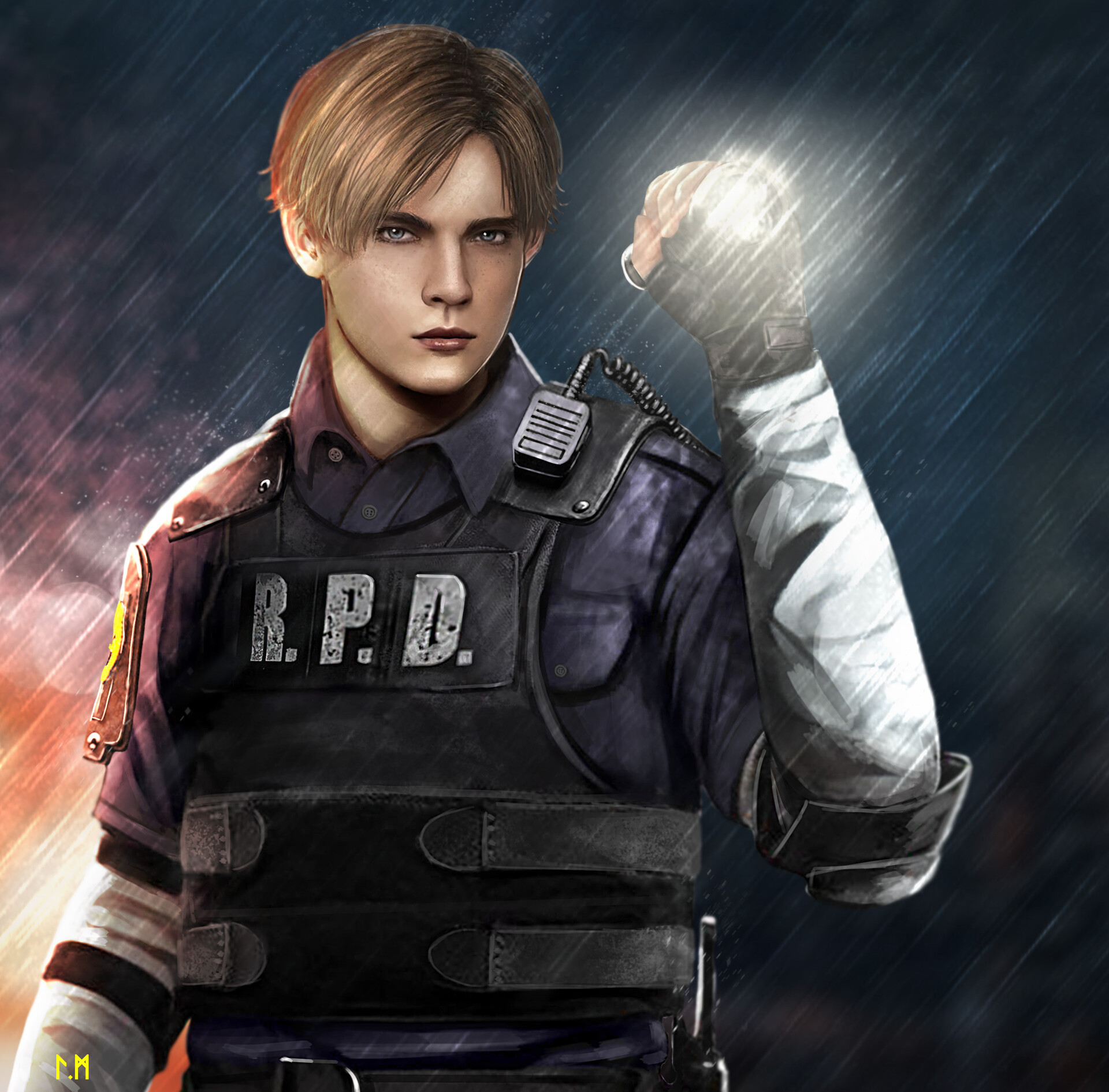 Artstation - Resident Evil 2 - Leon Kennedy - Fanart