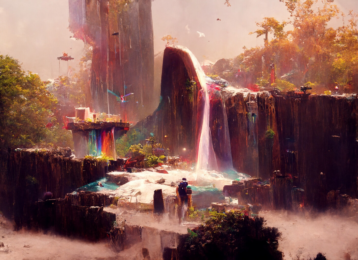ArtStation - Rainbow Waterfall