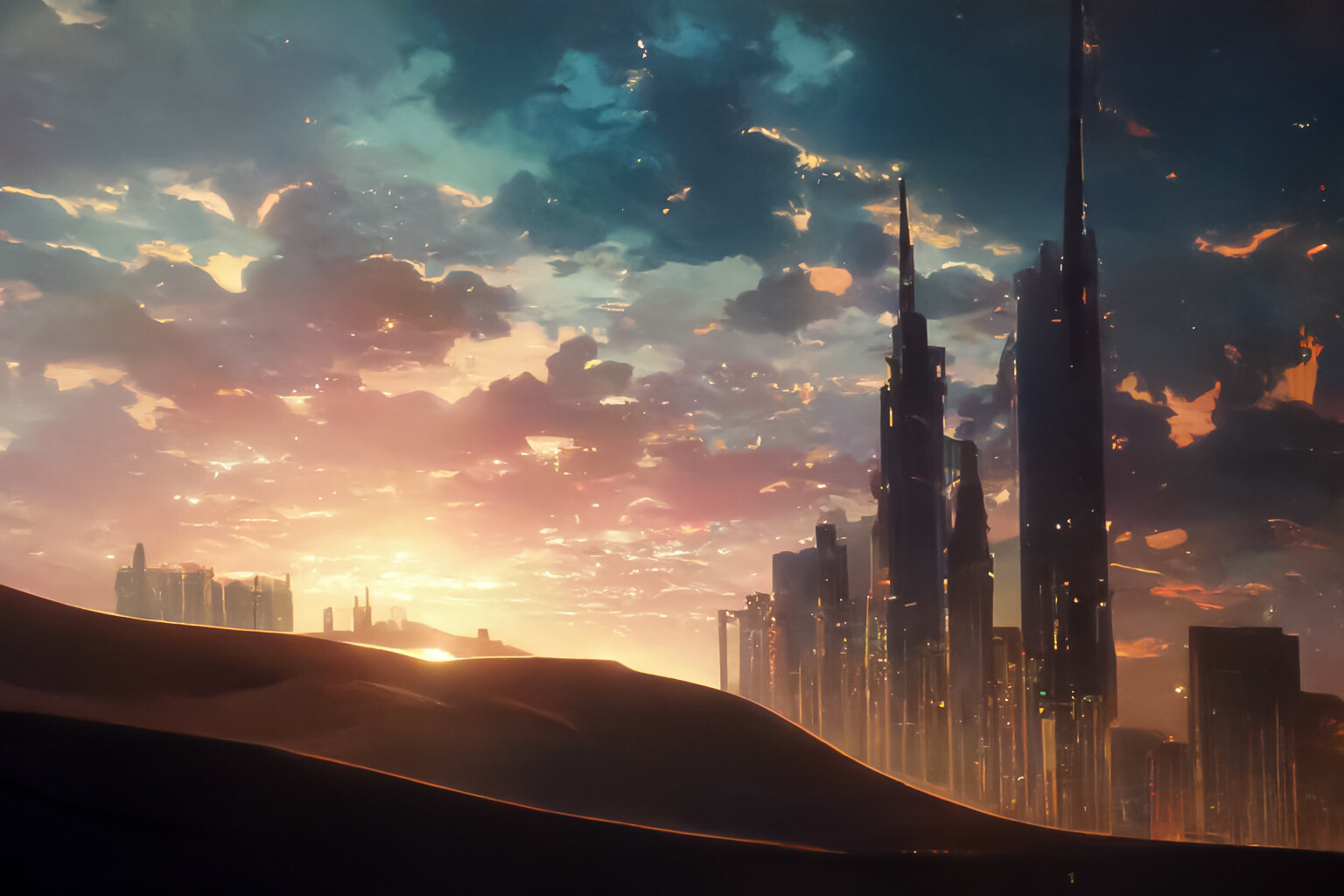 ArtStation Futuristic city in desert (concept art)