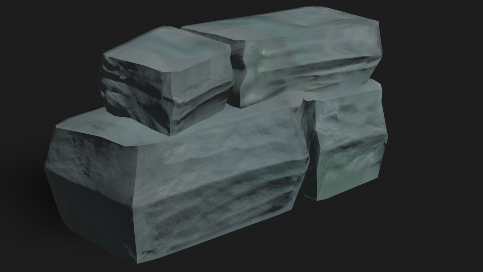 A set of 4 rocks. Each one is an individual asset to being able to place them freely.