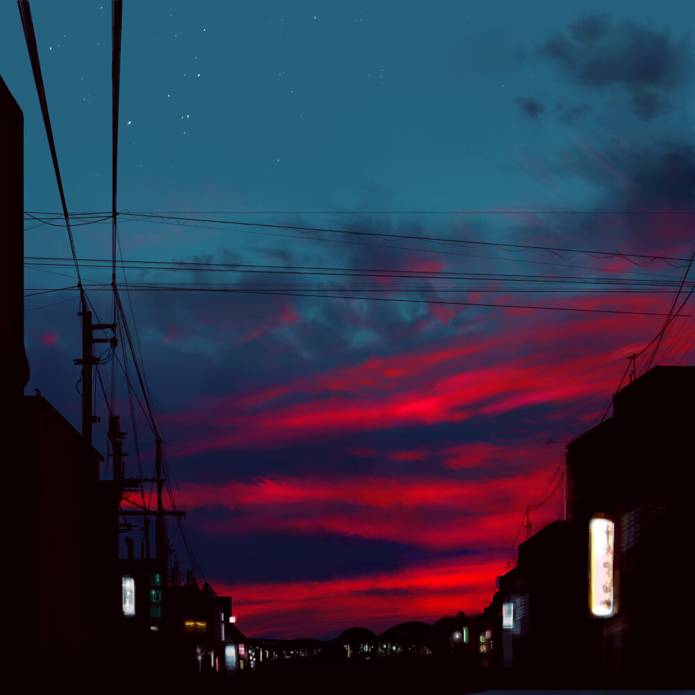 ArtStation - evening sky