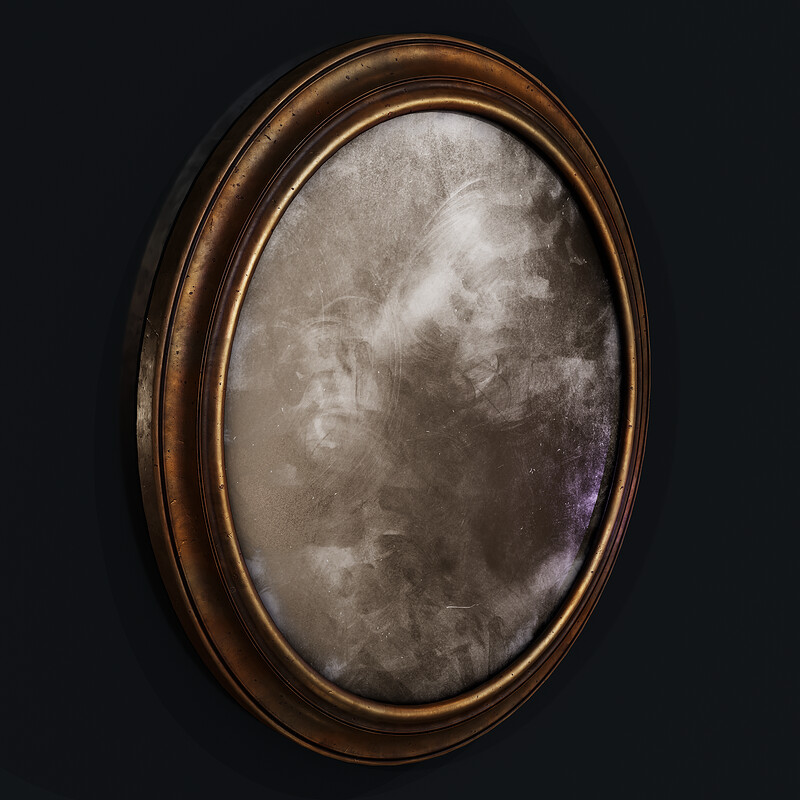 Old Oval Mirror - (Horror Bedroom)