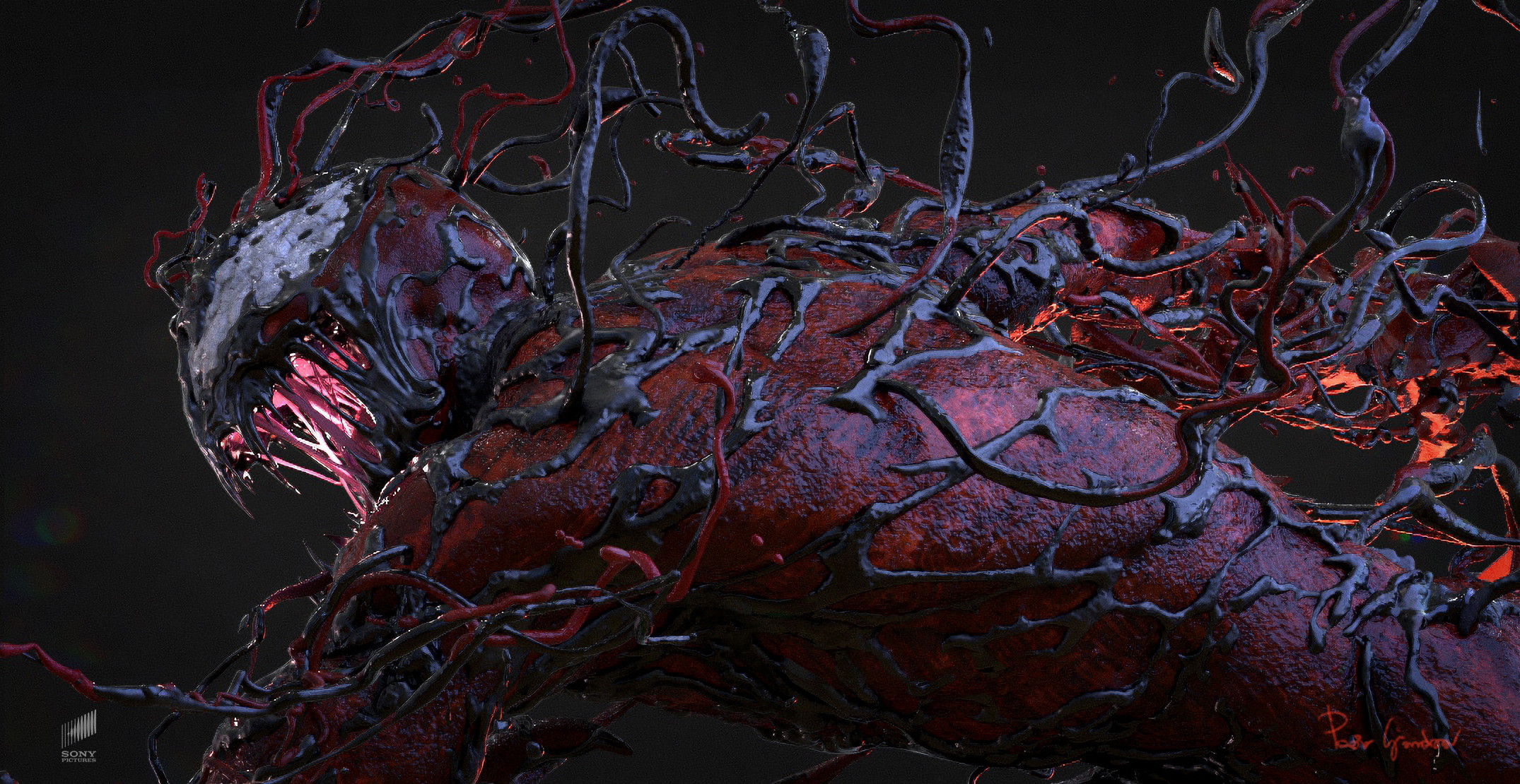 I put together this scene of Carnage fighting Venom, to explore how Carnie's tendril could swirl around him and show his inner chaos. 