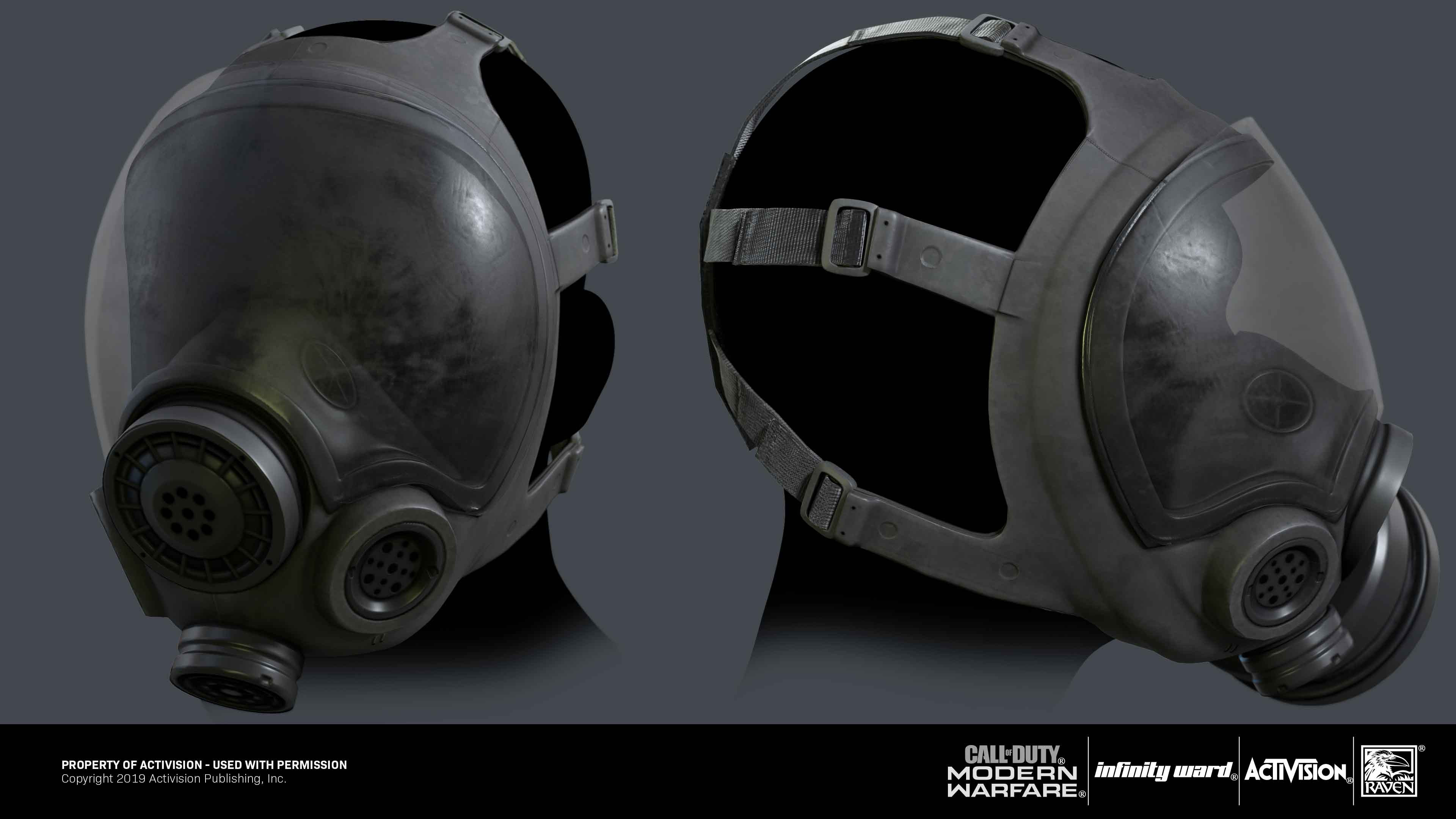 Respirator mask: Highpoly, lowpoly, bakes and textures.