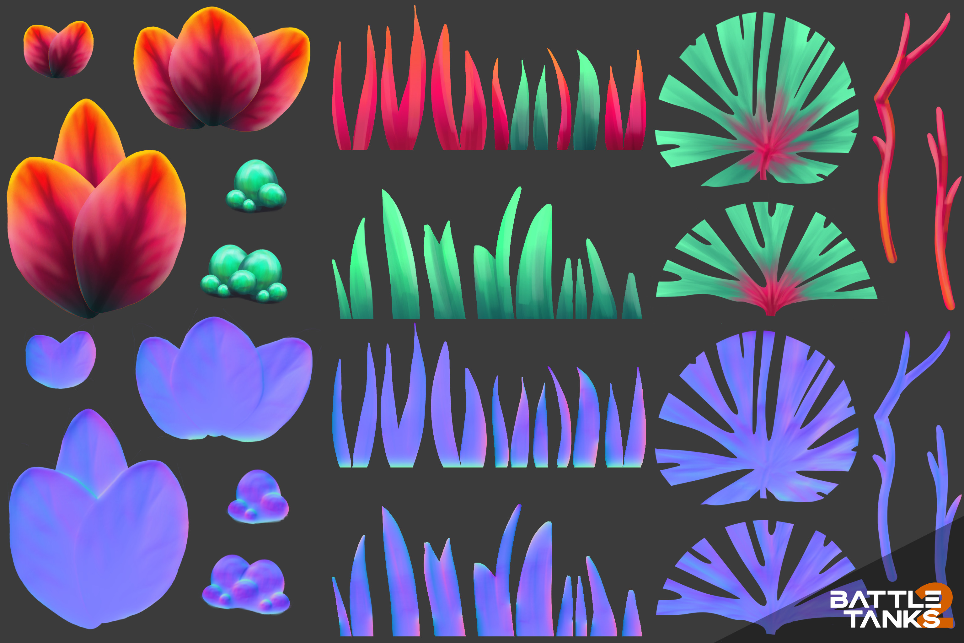 Plant texture examples. These were created in photoshop.