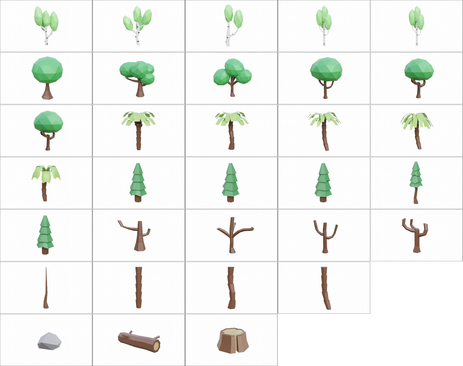 Tree Collection Render Collage