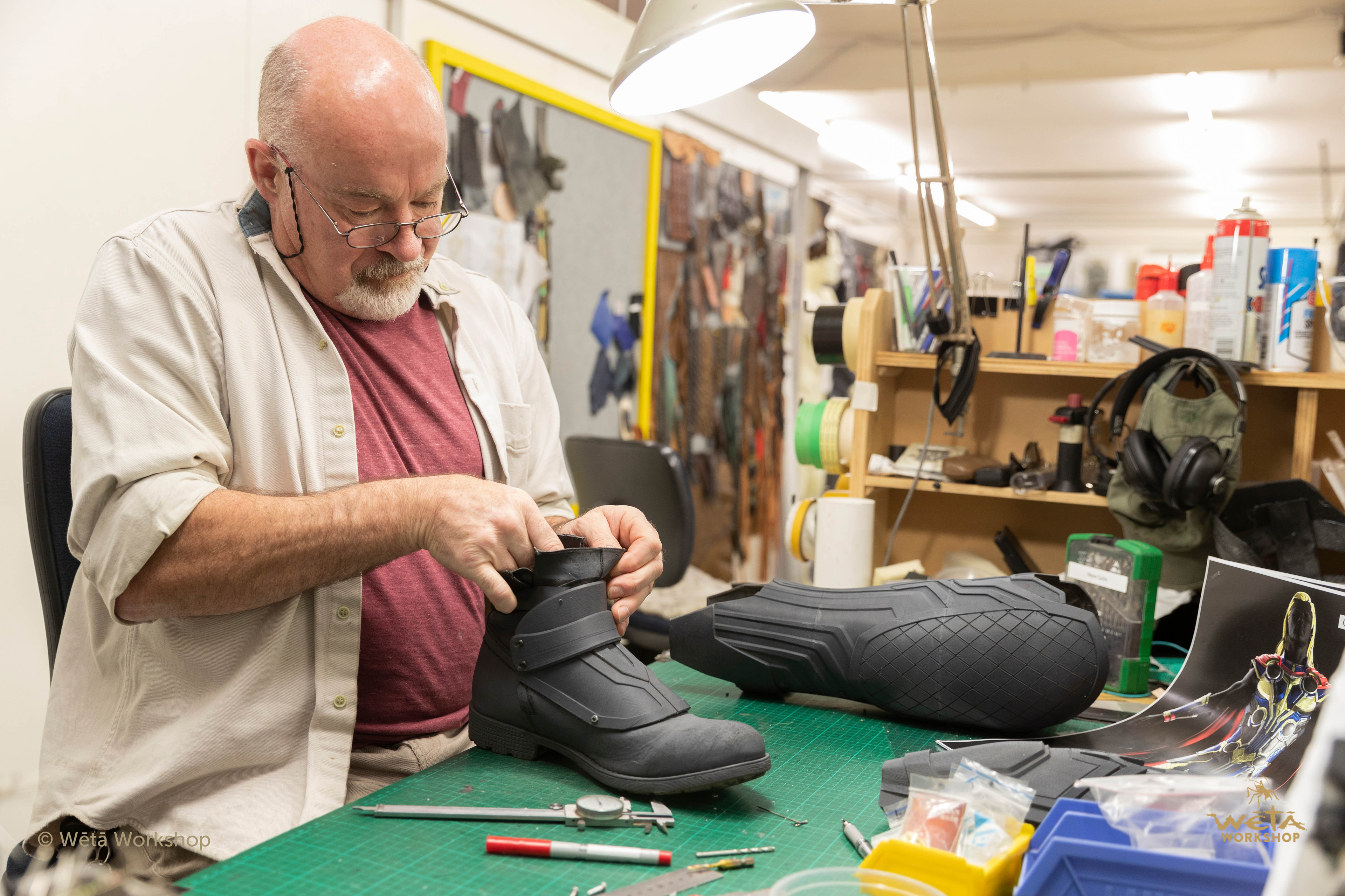 The amazing Bryce working on an early draft of the boot to ensure fitment. 