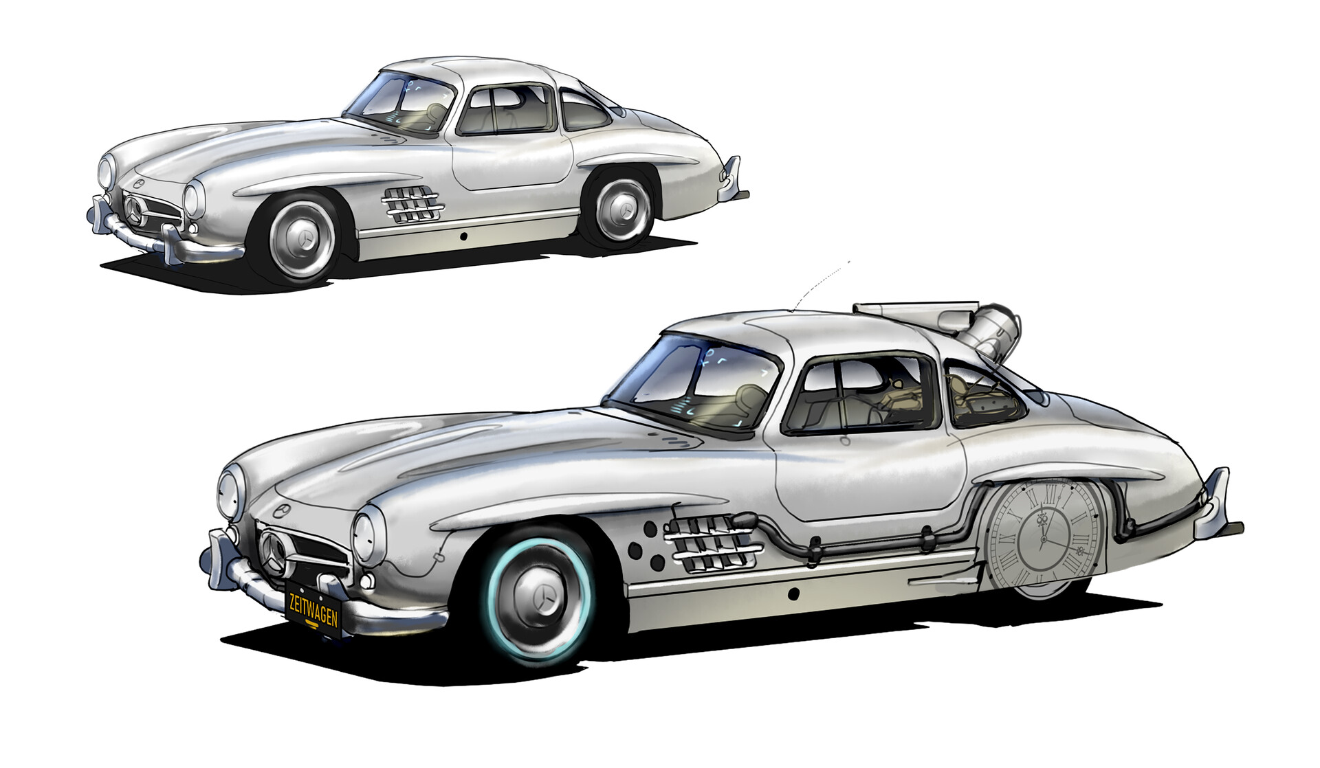 Mercedes 300sl crash