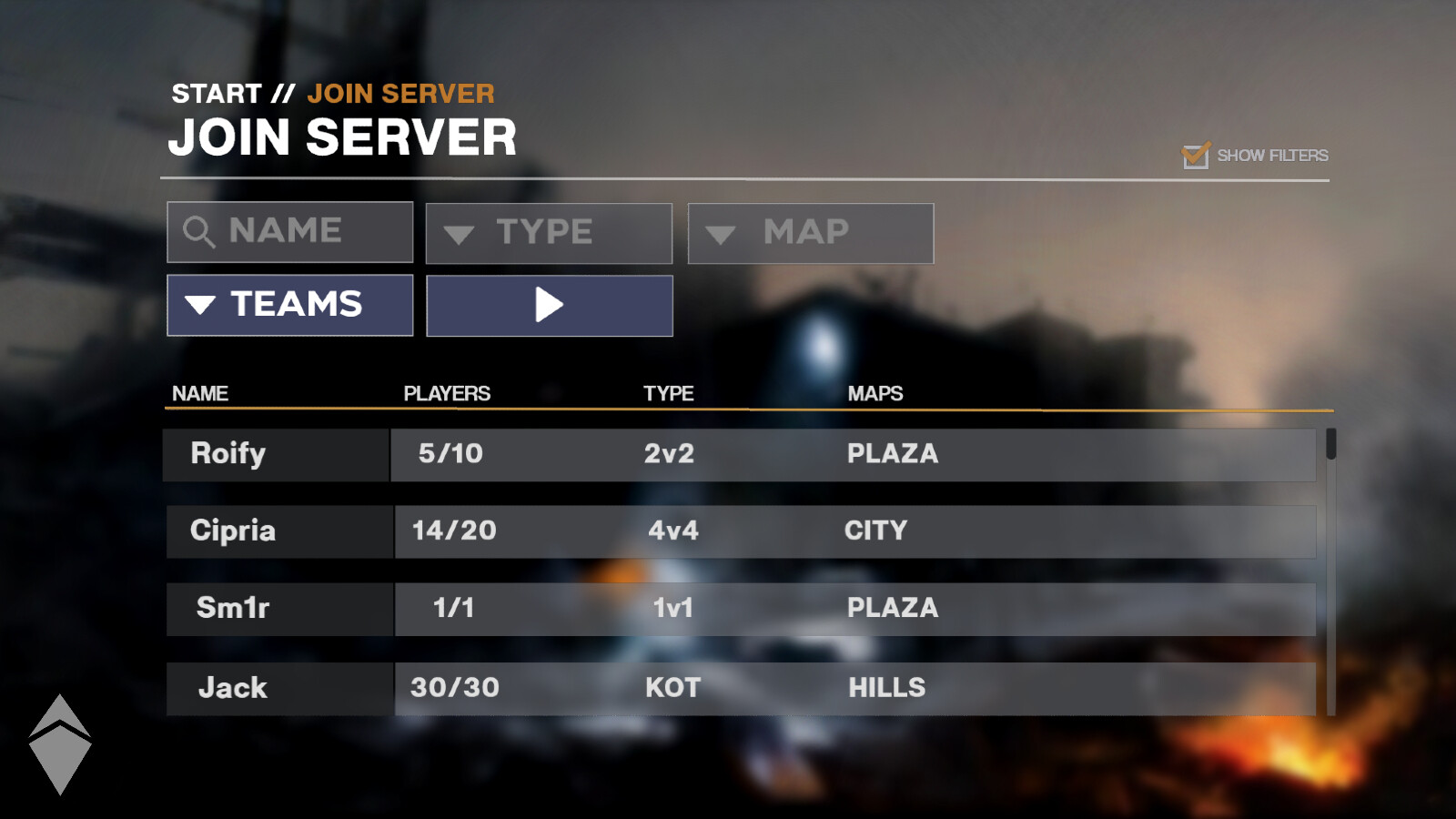 ArtStation - Shooter Gamer Server Select Ui