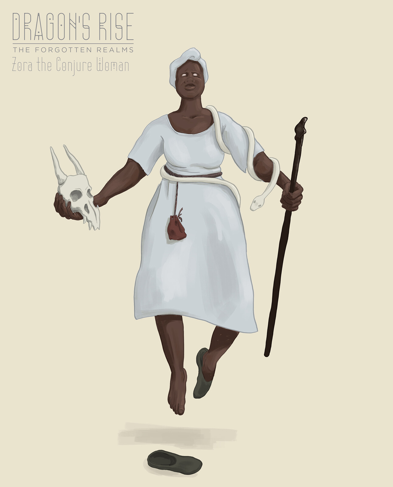 ZORA, THE CONJURE WOMAN - Mentor and guide to The Weevil, she uses her holy magic to put a charm on Geechee the Vodou Golem and to summon the Black Mamba Wyrm.