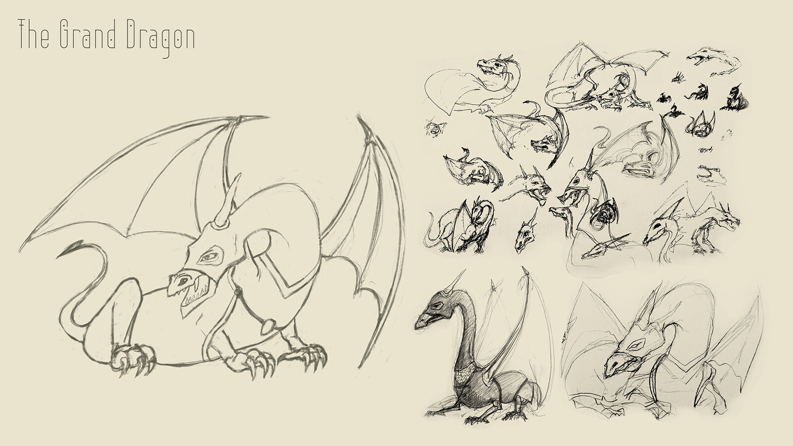 The Grand Dragon sketches and ideation.