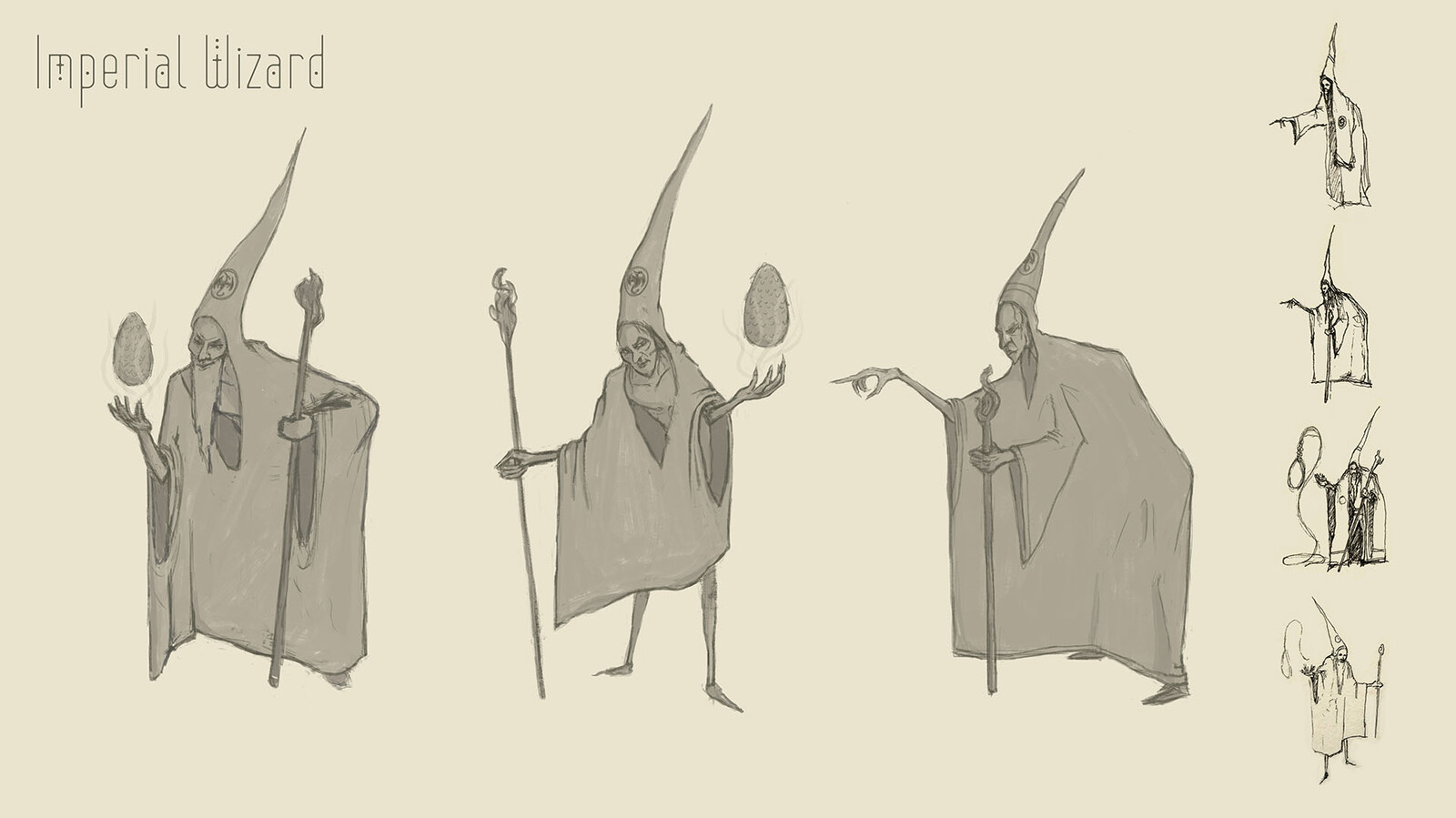 Imperial Wizard sketches and ideation.