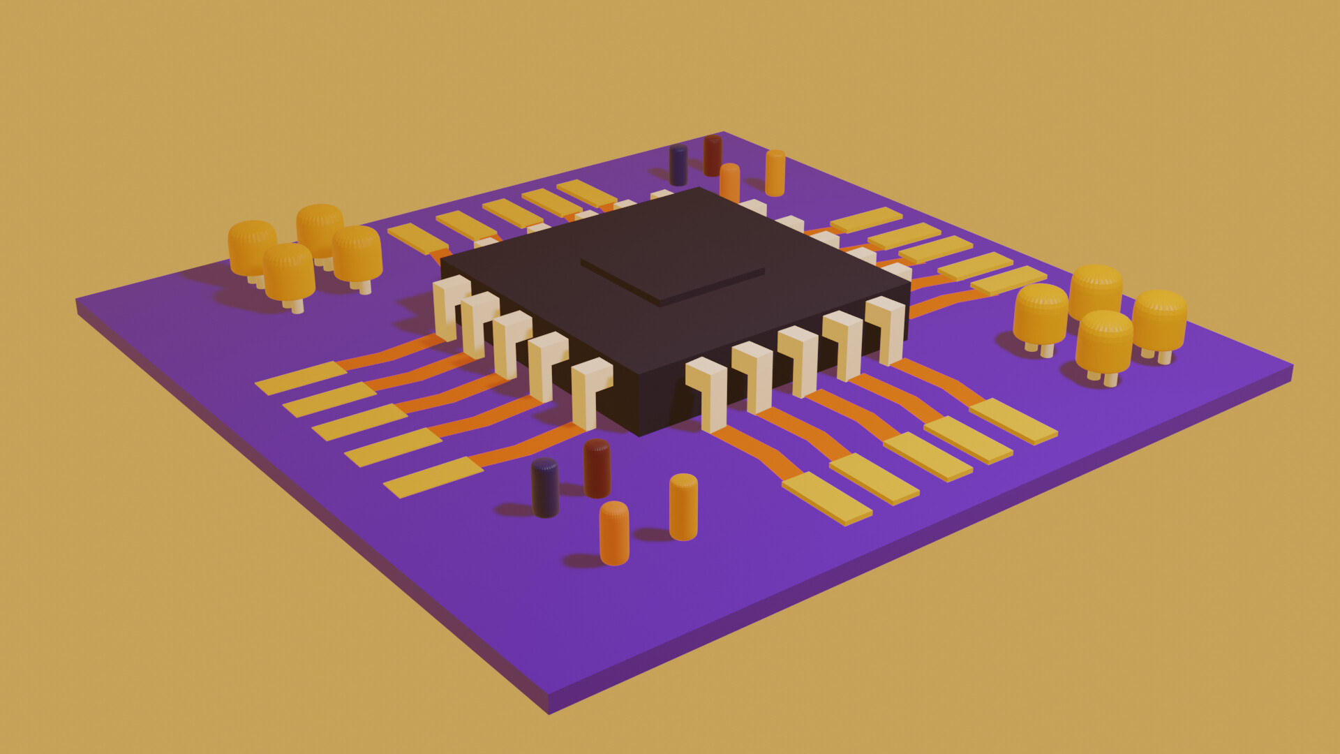 ArtStation - low poly chipset
