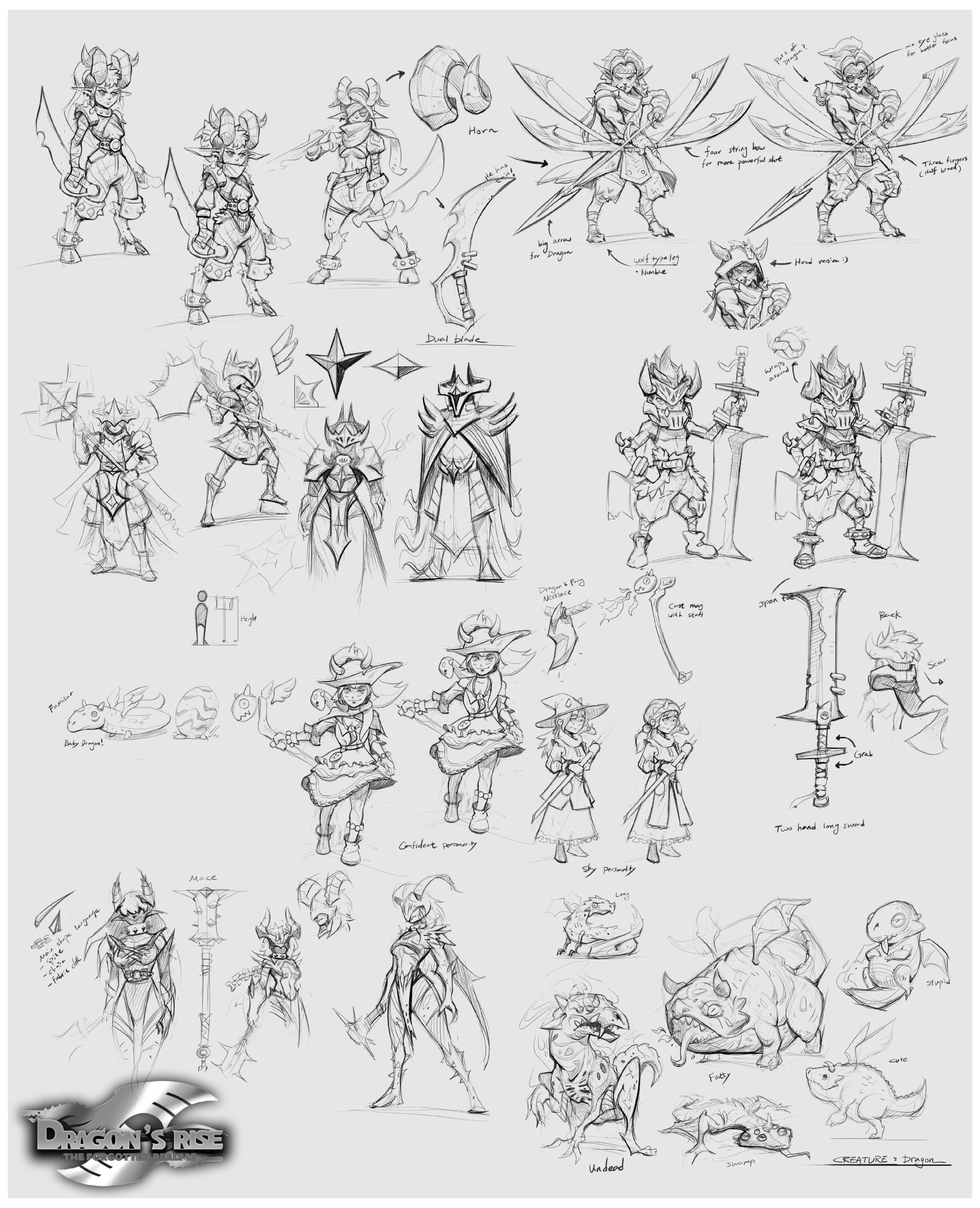 Sketches of all character and creature :)