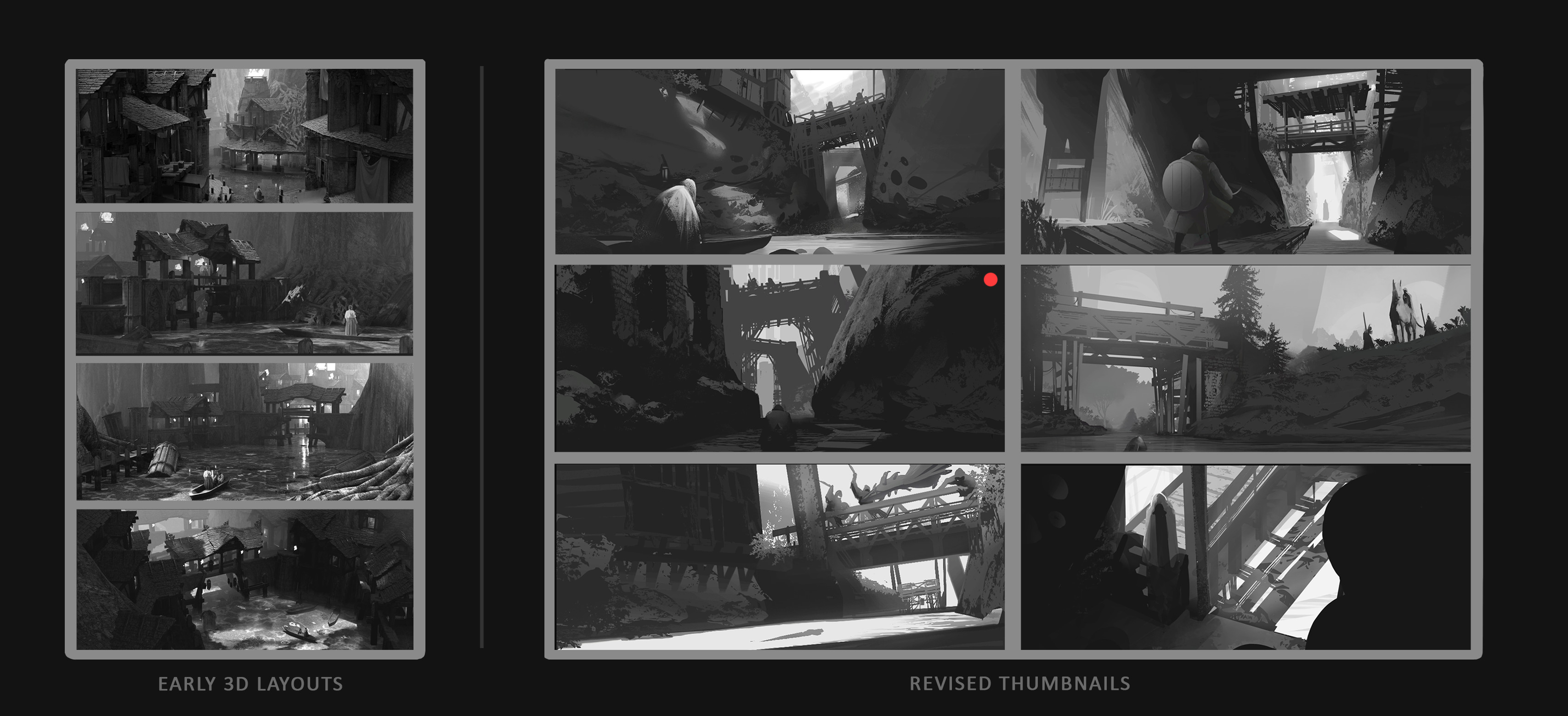 The Early Layout was done in Blender with a kit I created, and later revised with additional thumbnails.