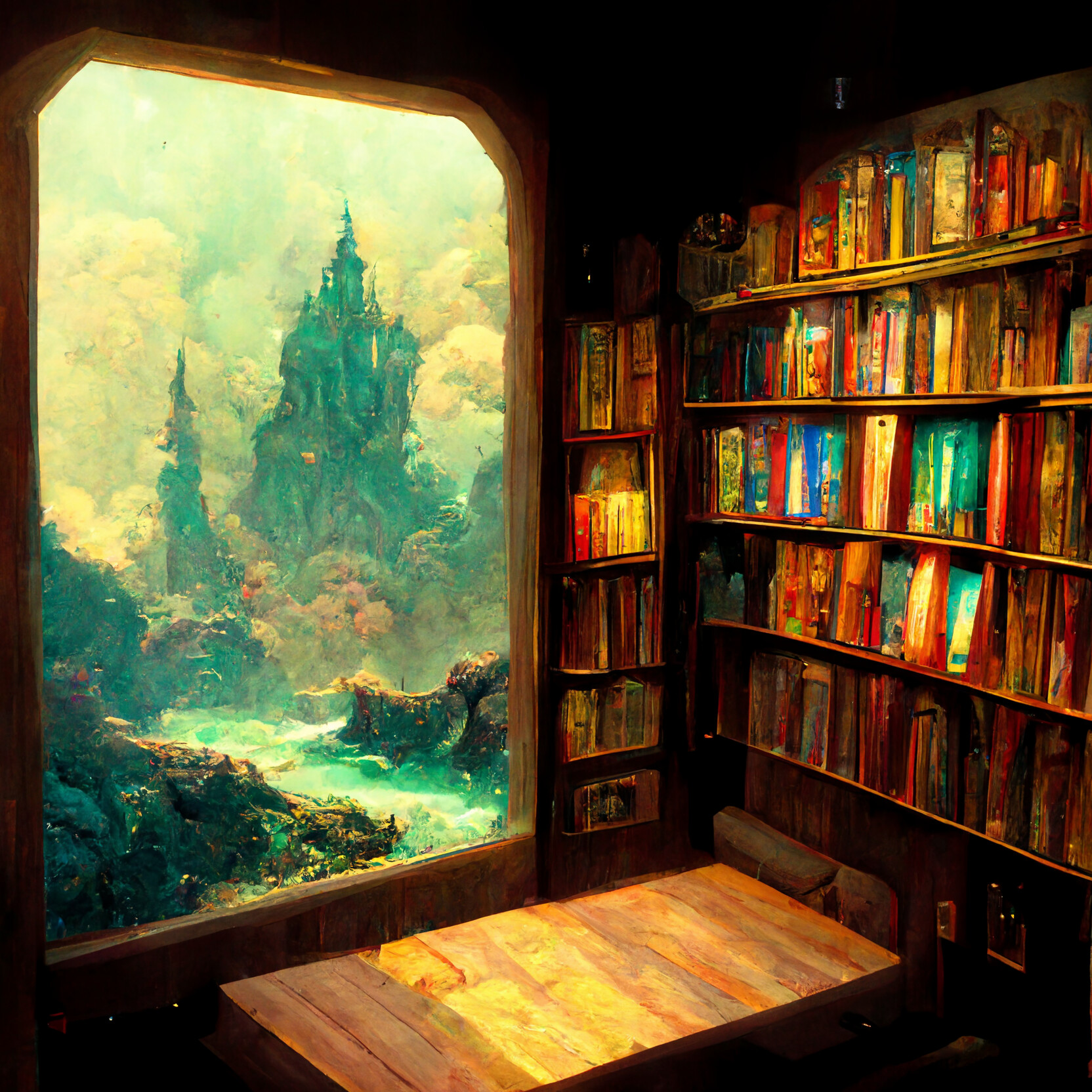 ArtStation - Book nook window to fantasy