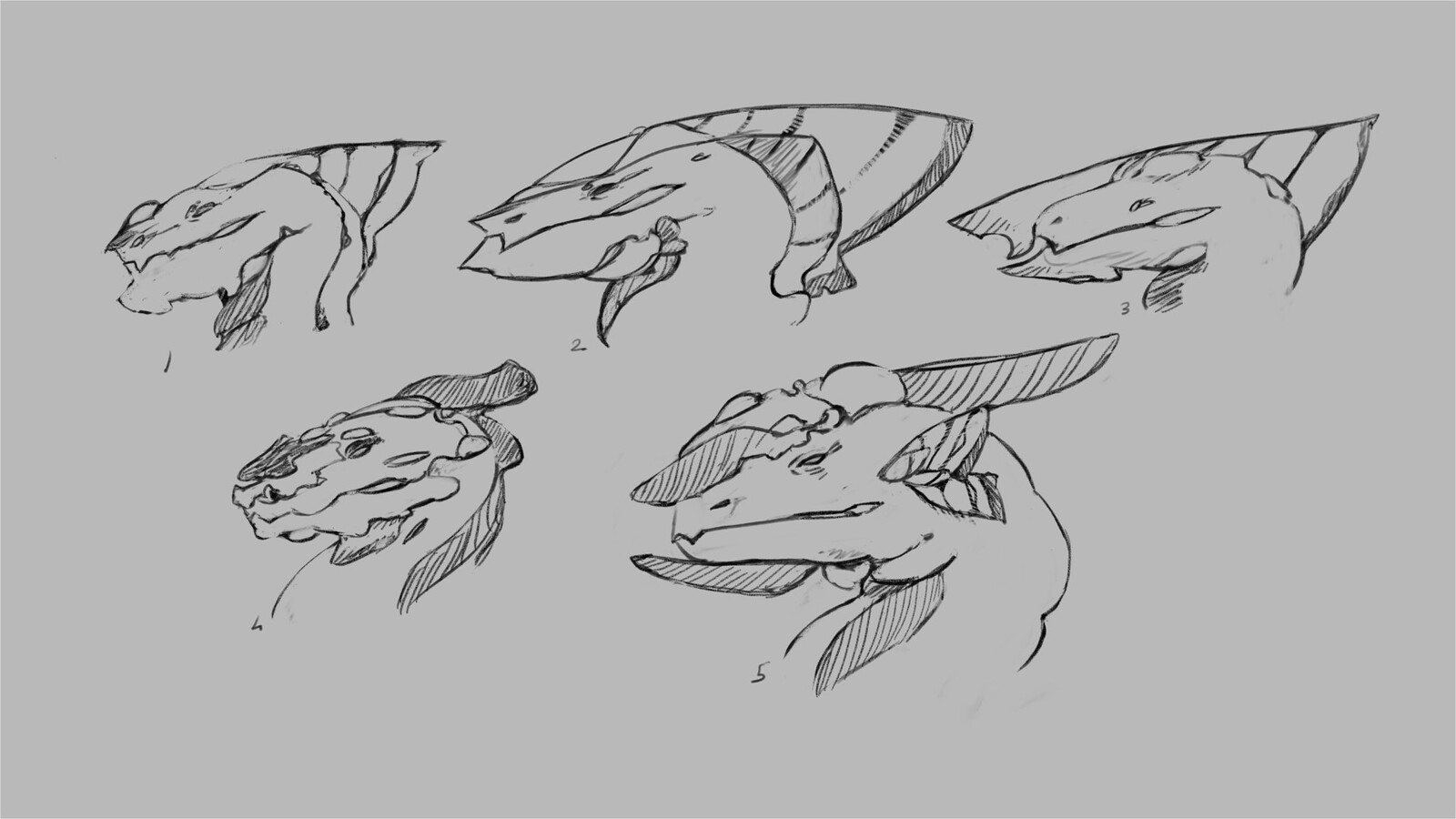 Some dragon head sketches...
