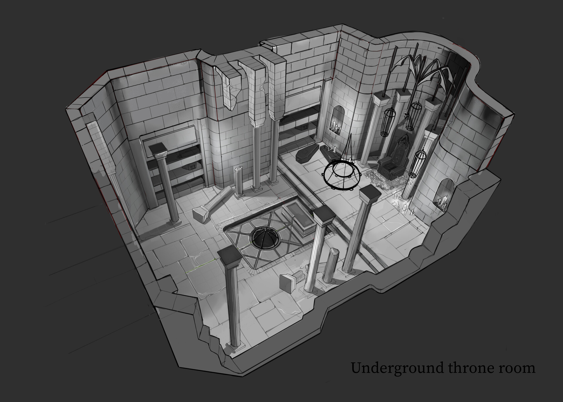 ArtStation - Underground throne room