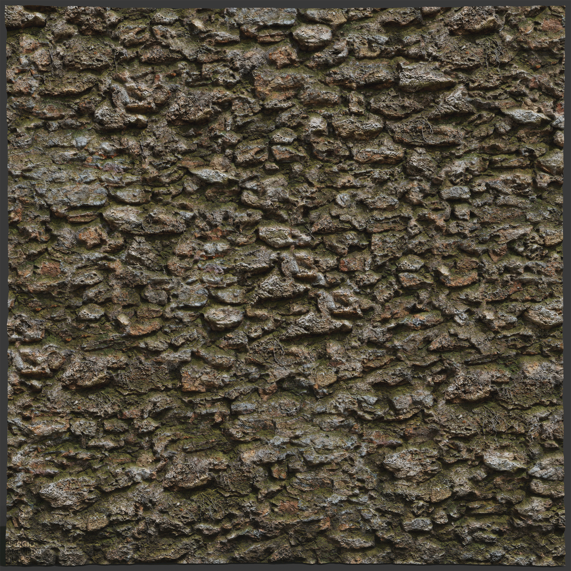 Rural Stone Wall, slightly mossy