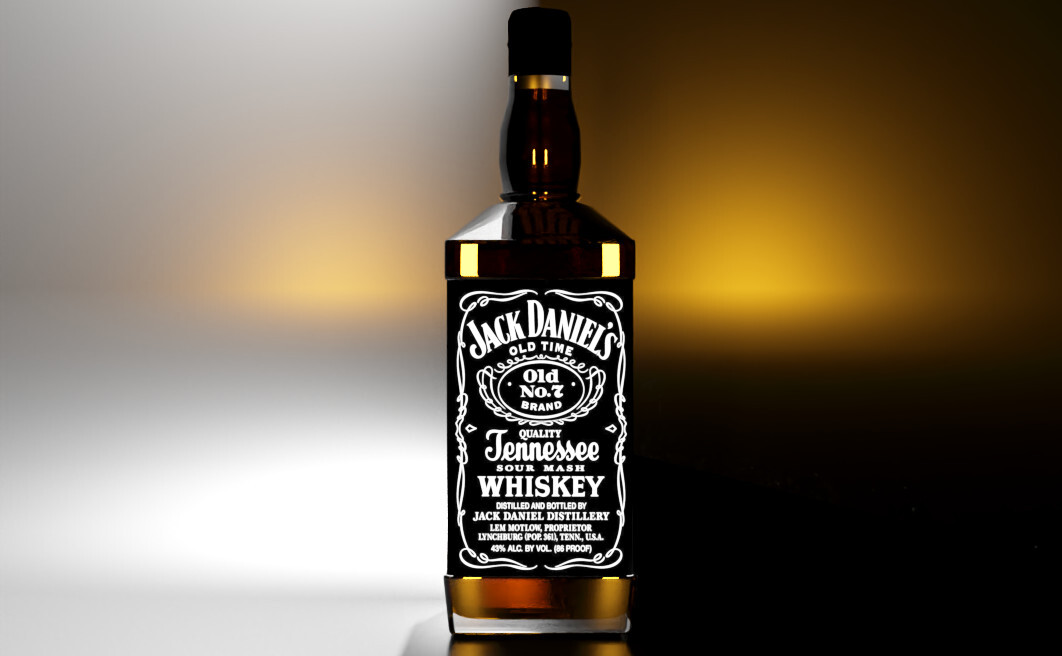 ArtStation jack Daniel's bottle product shots