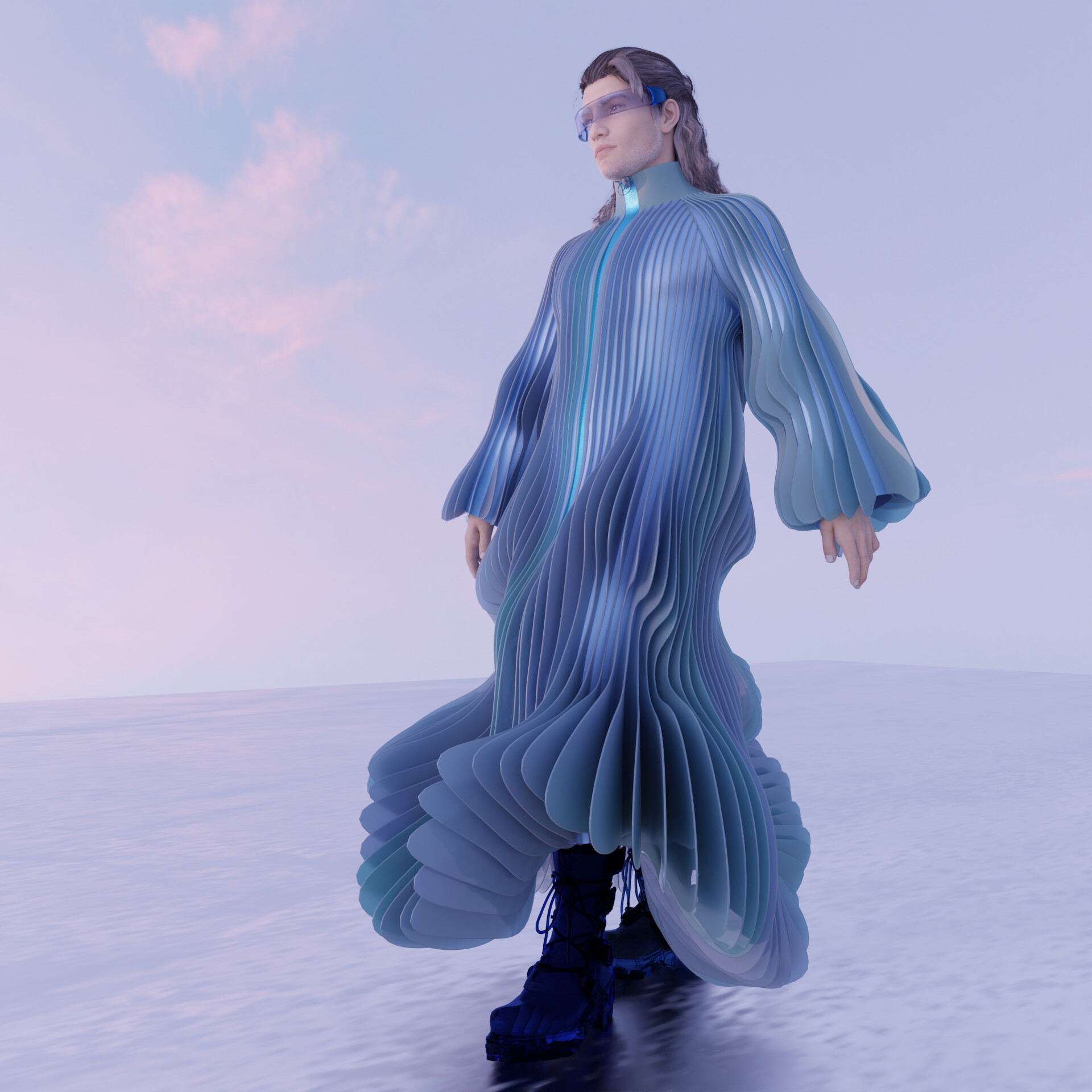 ArtStation - Futuristic coat. Marvelous designer. Daz studio. Clo3d ...