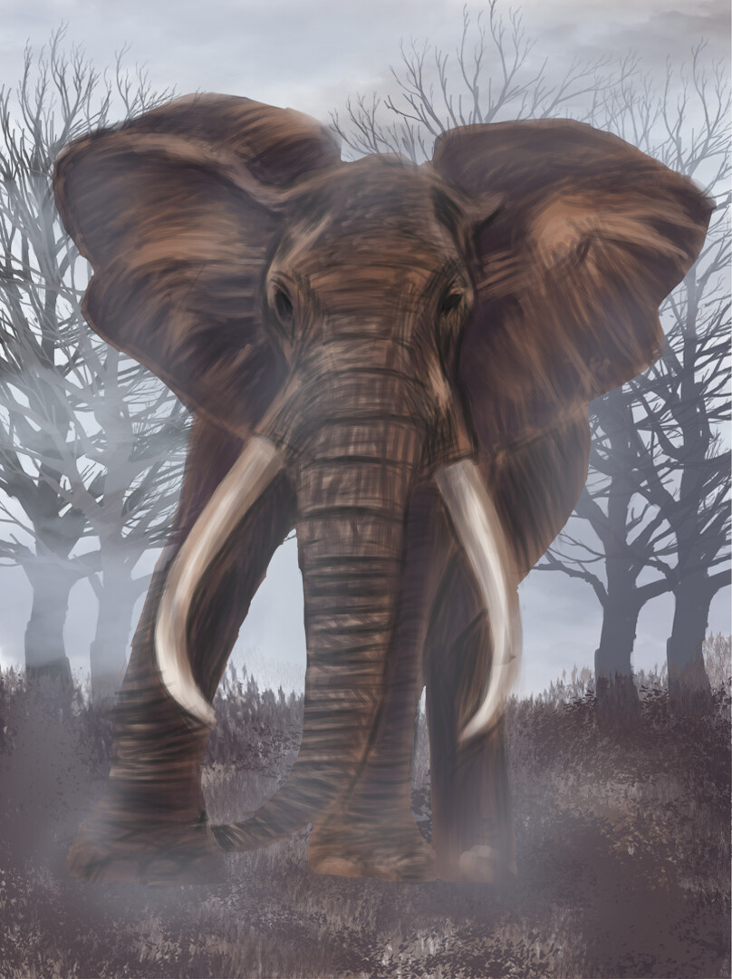 ArtStation digital elephant painting