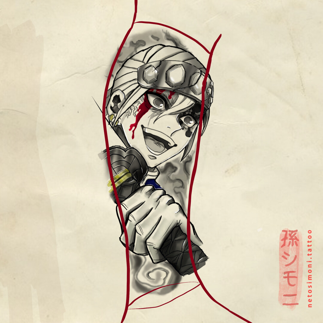 ArtStation Uzui Tengen (tattoo design)