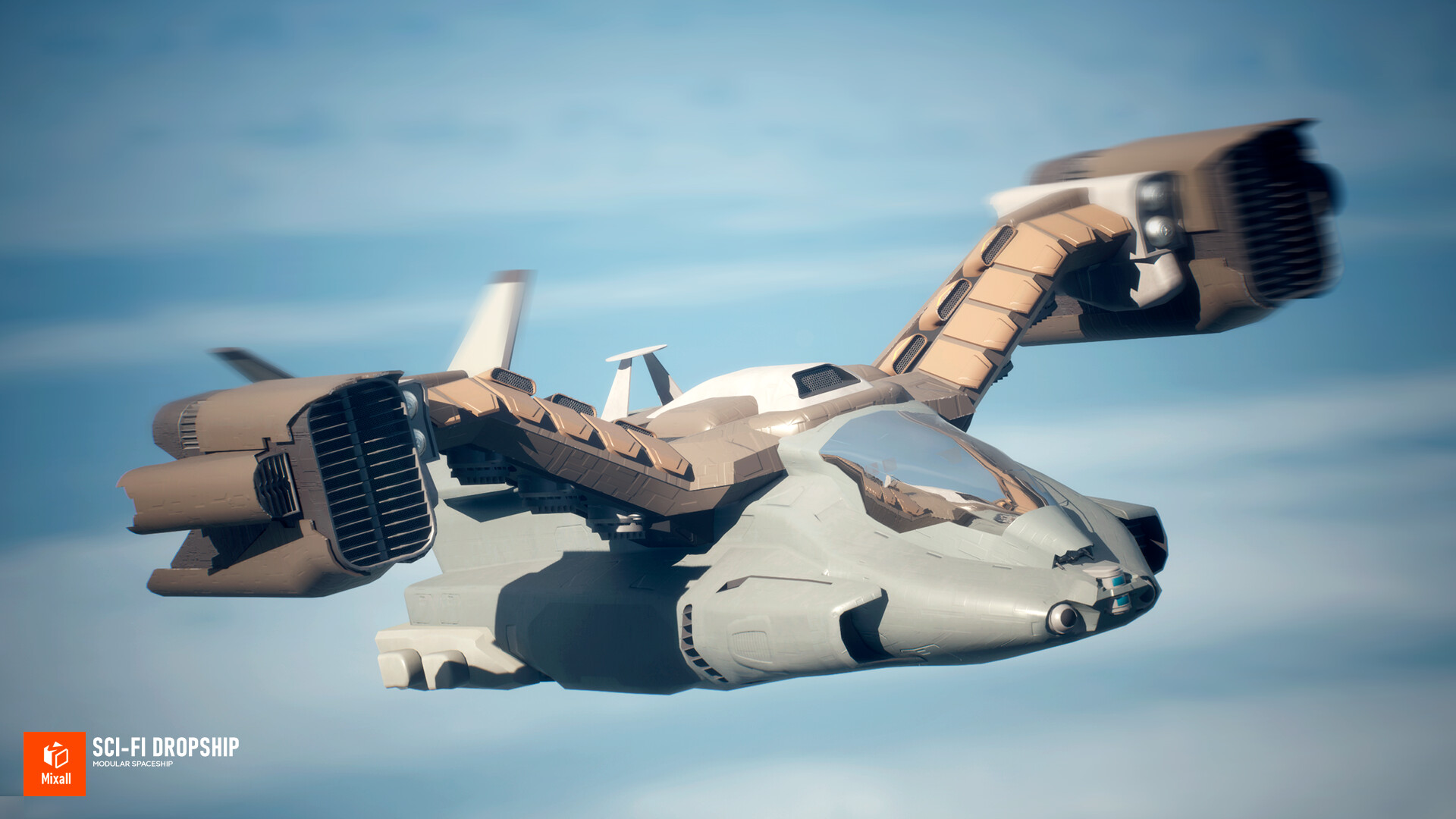 ArtStation - Sci-fi dropship - modular spaceship