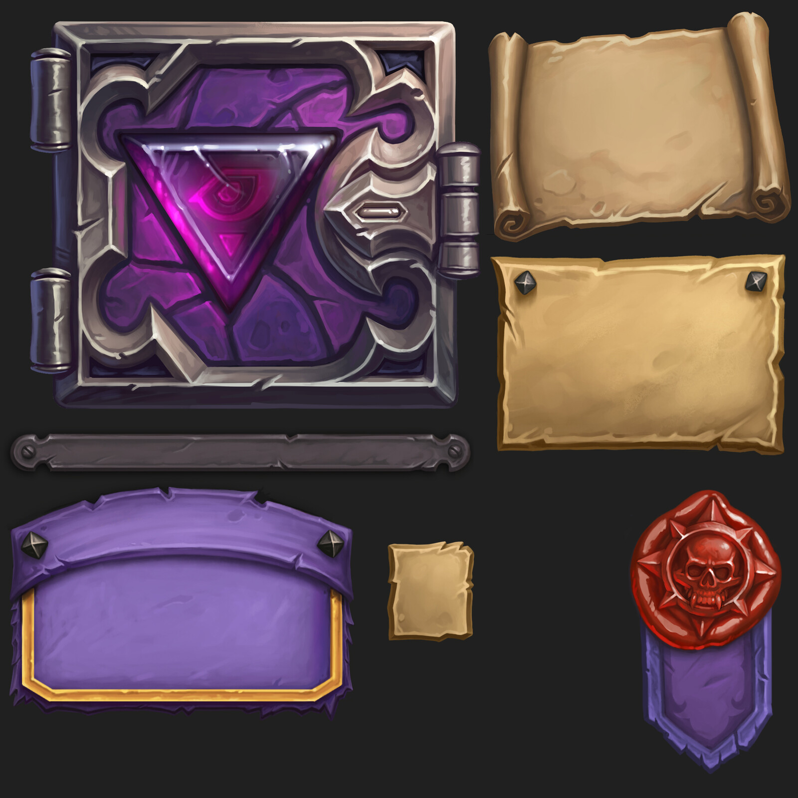 Random UI bits. The book is based on Jerry Mascho's dope book he did. https://www.artstation.com/jerrymascho