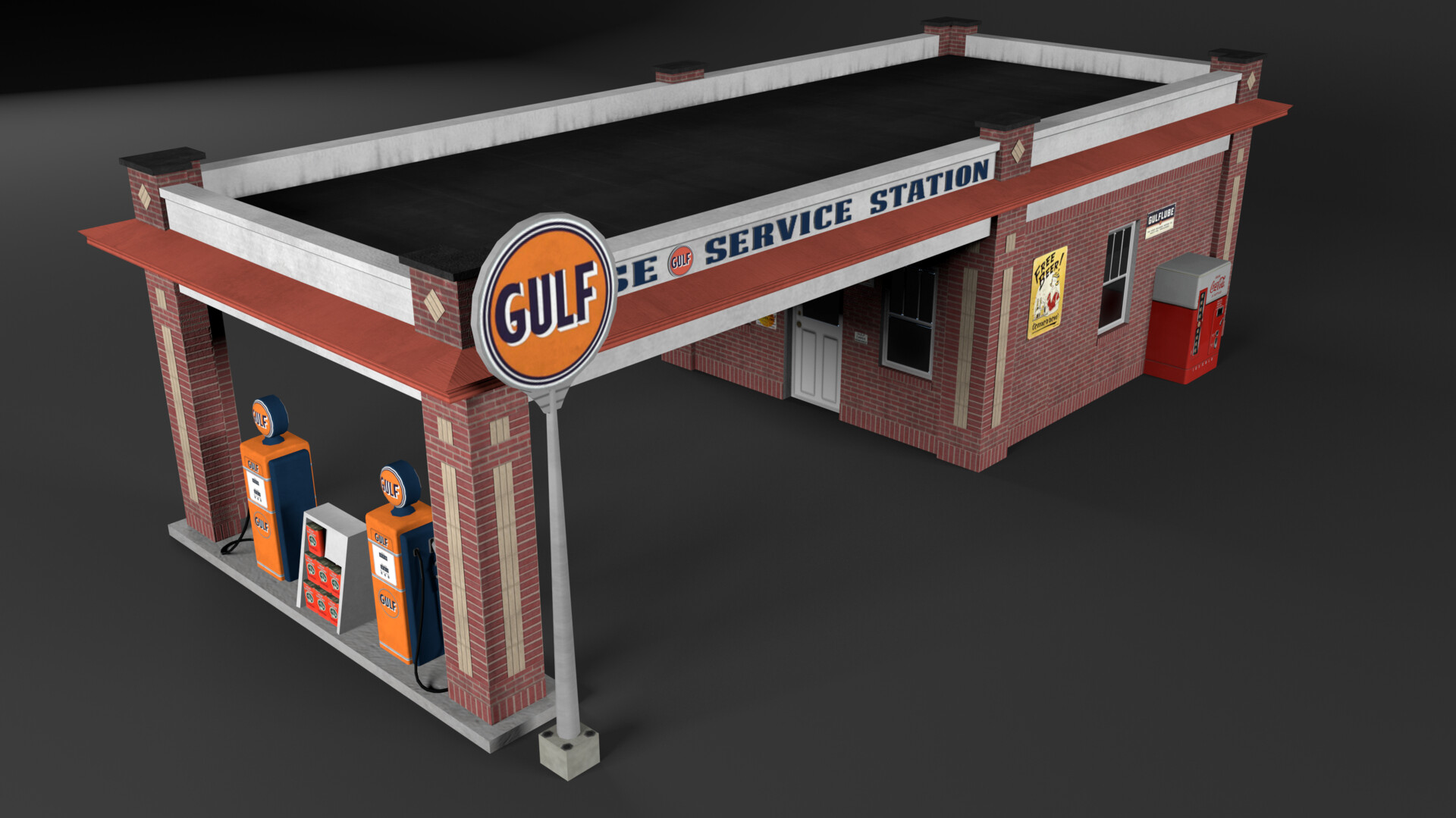 ArtStation Vintage Gulf gas station