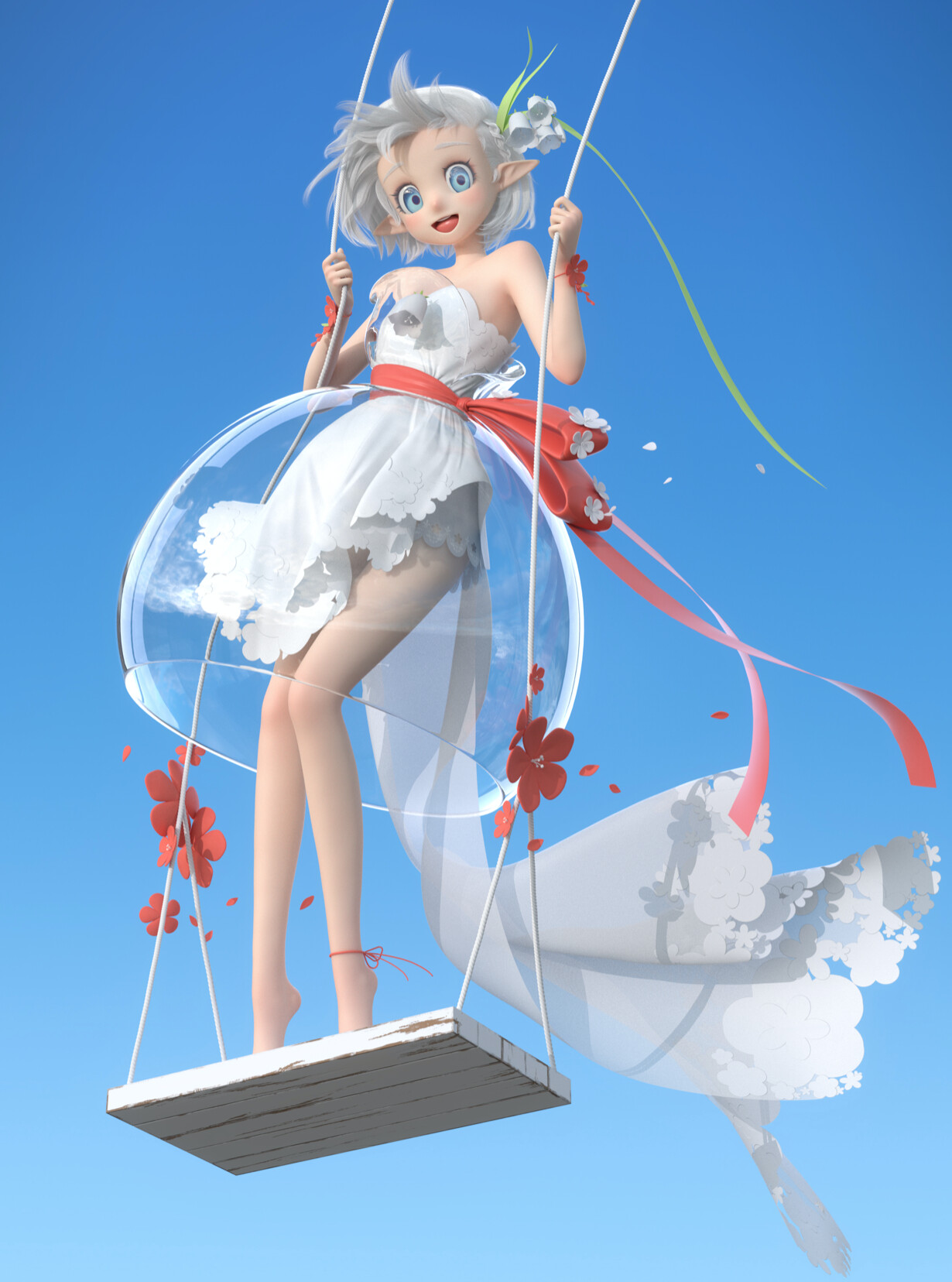 artstation-3d-character-model-anime-style-white-hair-girl-with-swing