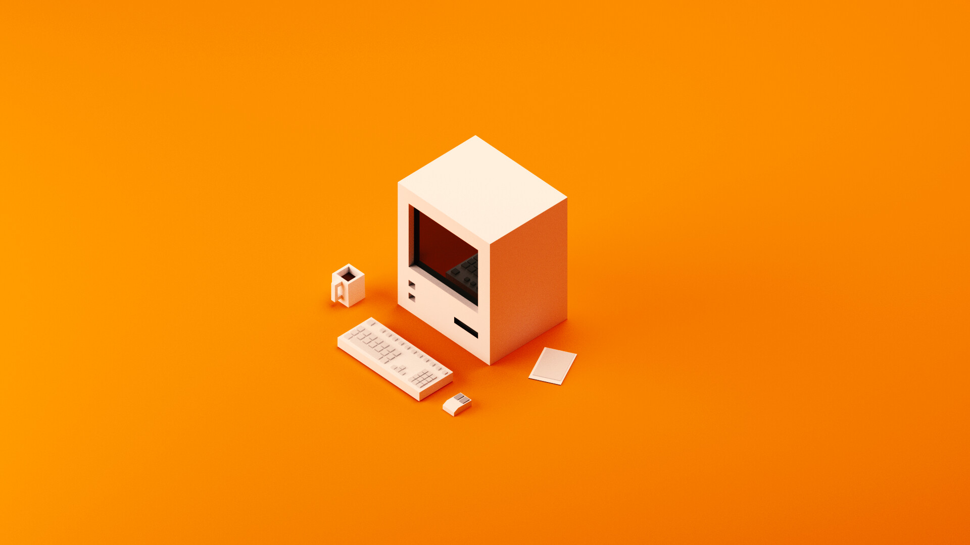ArtStation - Low Poly Computer-Orange