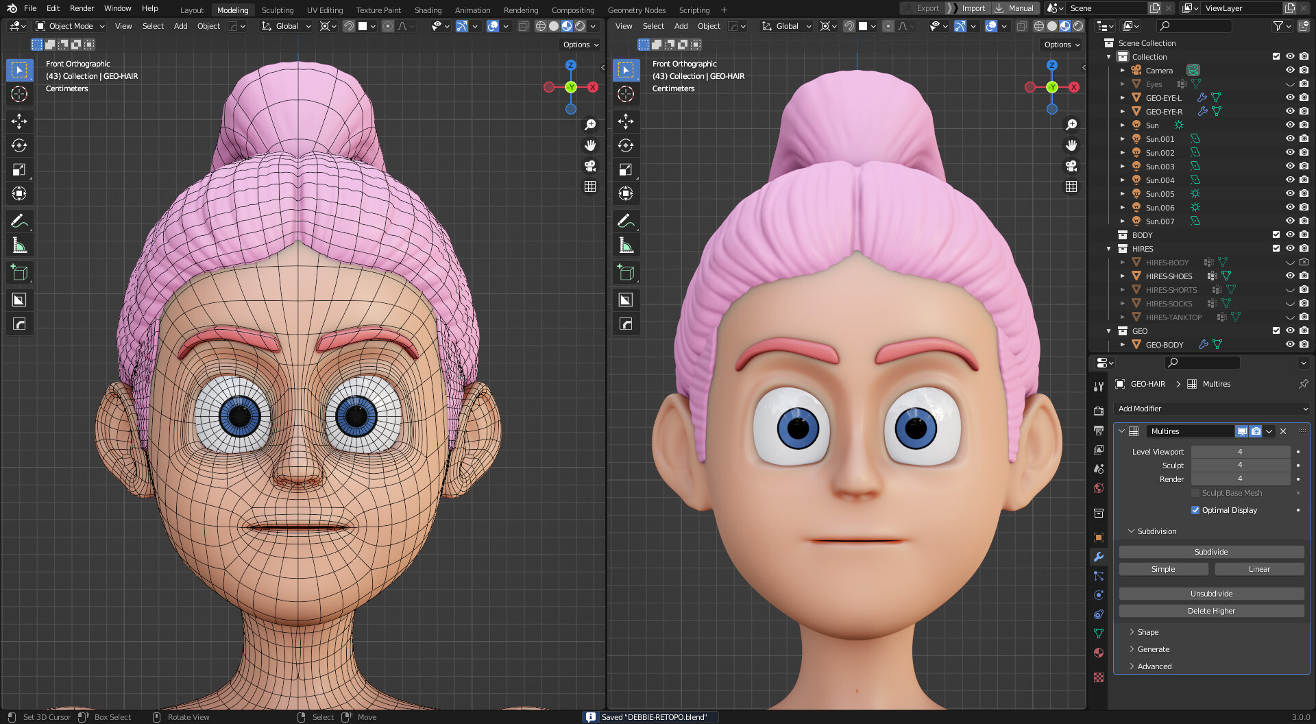 ArtStation Character Retopology in Blender 3.0