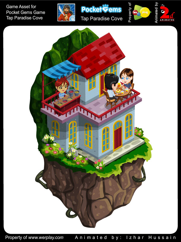 ArtStation Game Asset Animated Floating Hotel For Pocket Gems Game