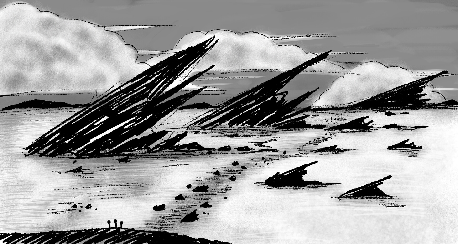 Steve Byrne - Landscape Grayscale Studies