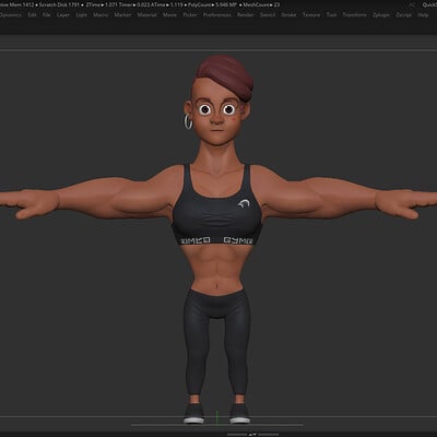 Finish to sculpt character using ZBrush