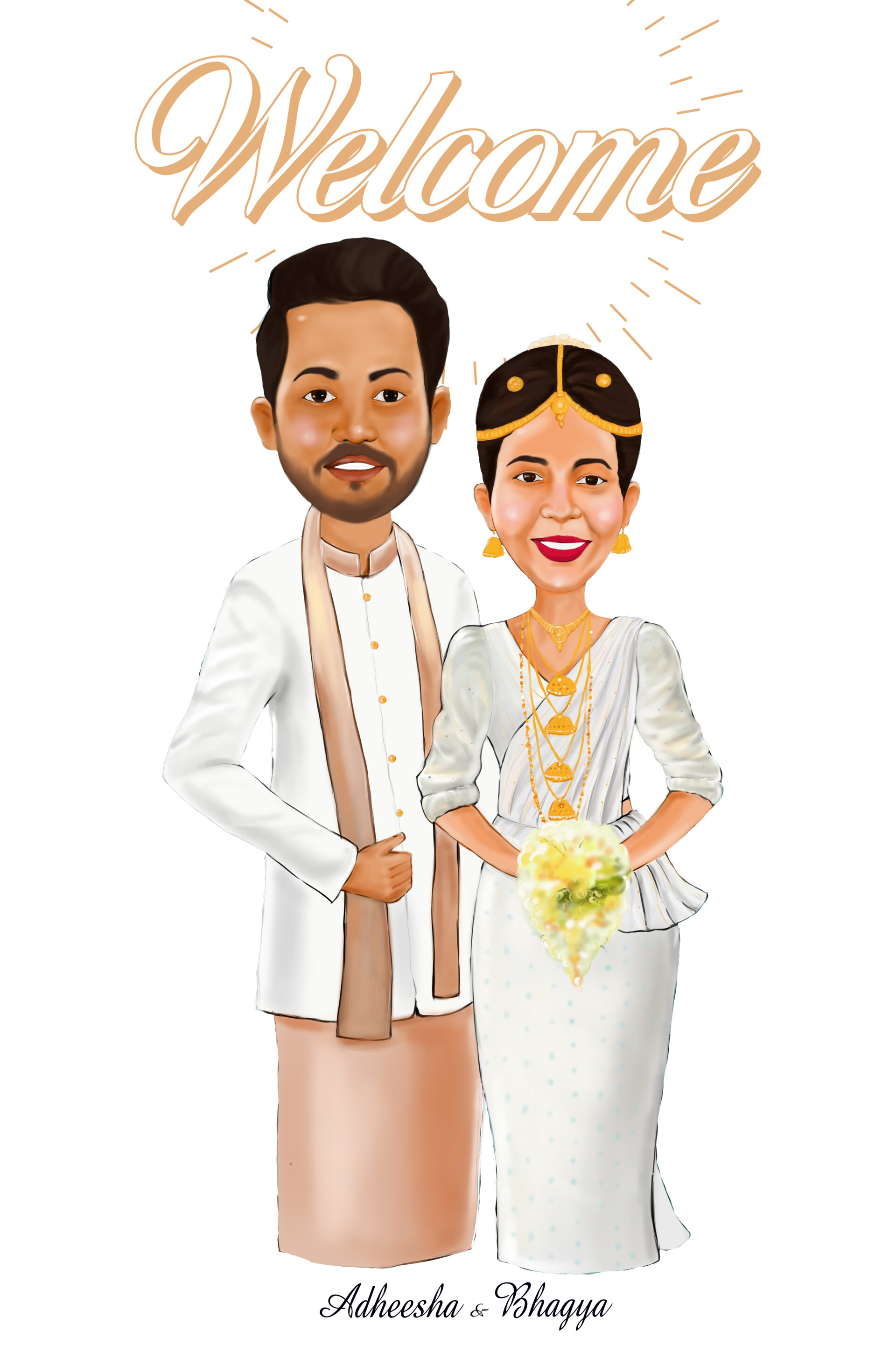 ArtStation - Wedding couple cartoon Illustration ArtStation - Wedding couple cartoon Illustration