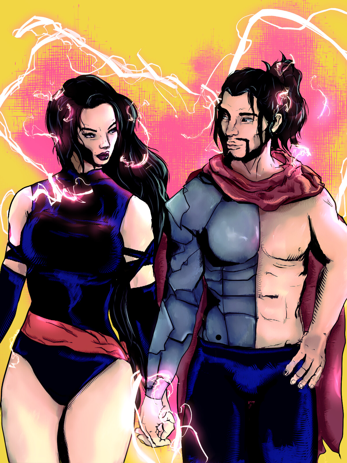 ArtStation - Psylocke and Greycrow Electric Love