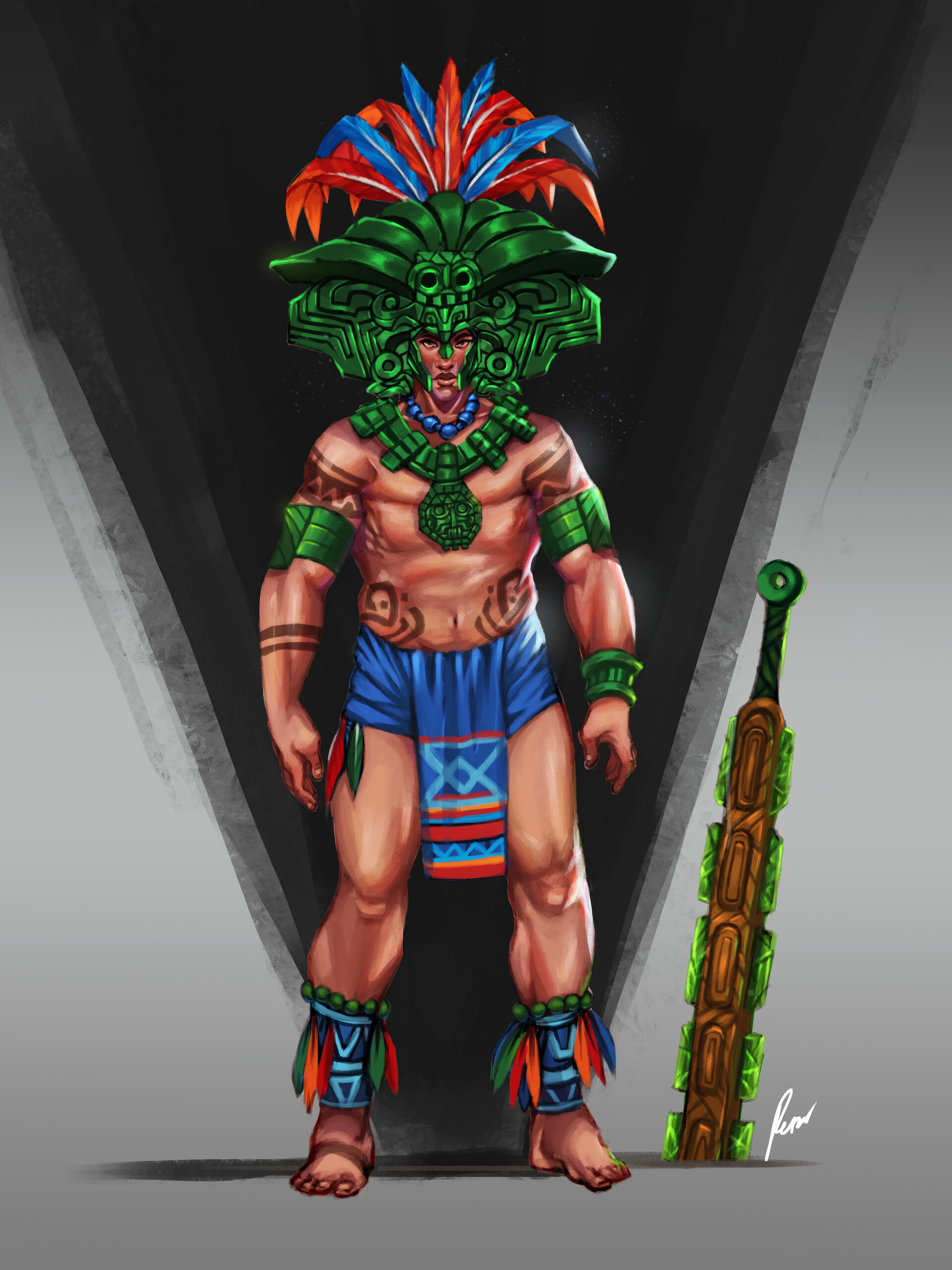 ArtStation - Aztec warrior