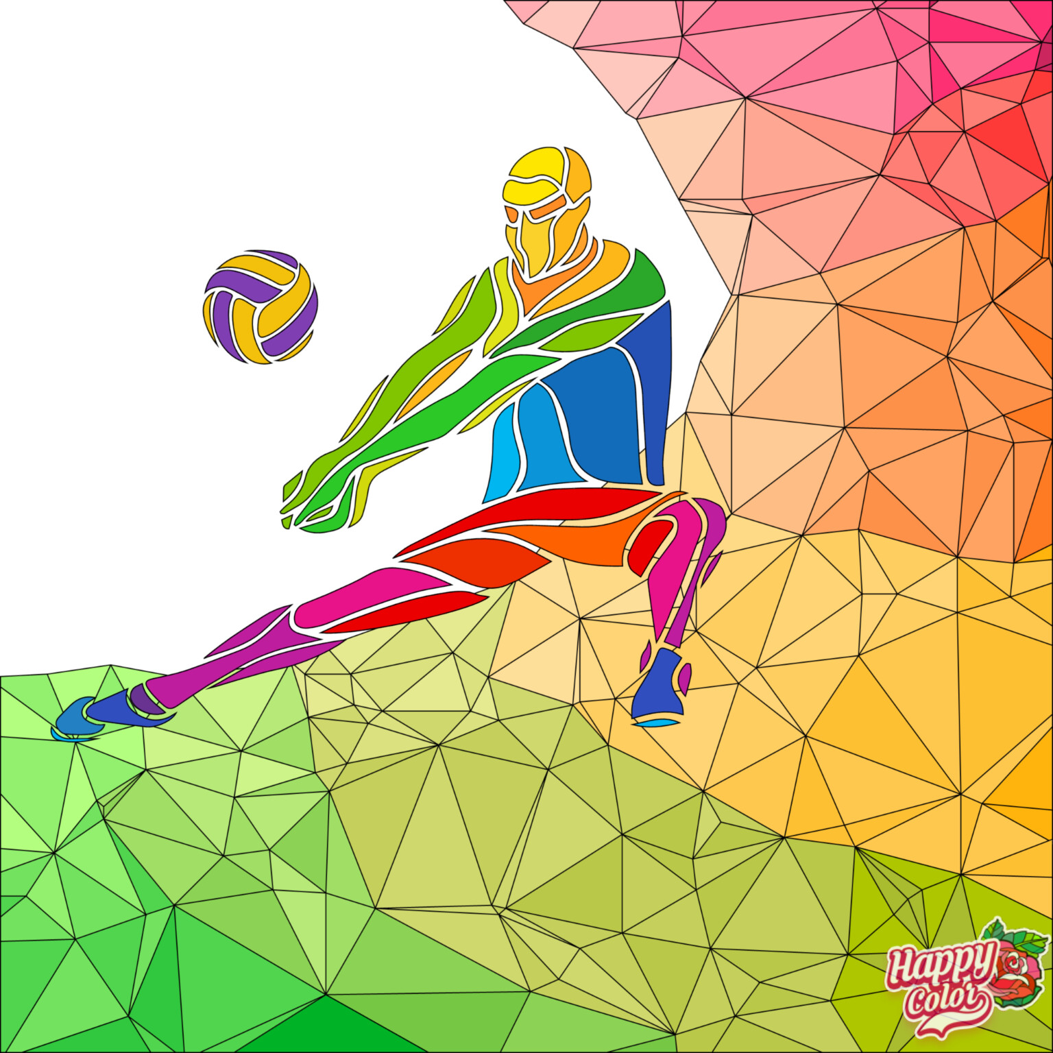 ArtStation - Creative Silhouette Volleyball Player receiving a Ball