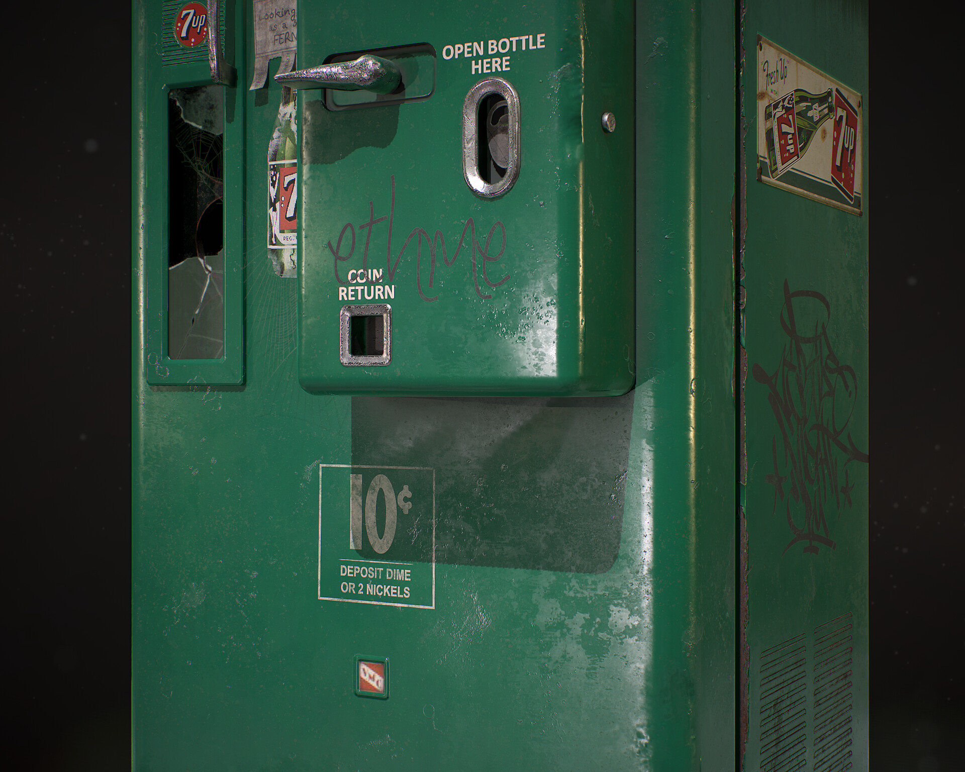 ArtStation - Vintage Vending Machine (7Up/Dr Pepper)