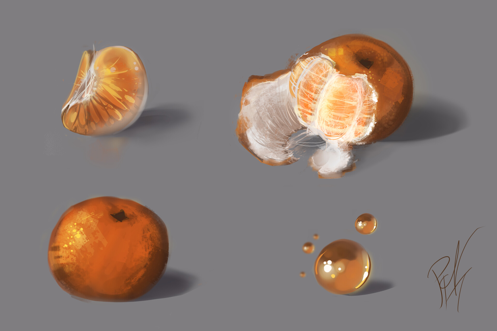 ArtStation Four stages of tangerine
