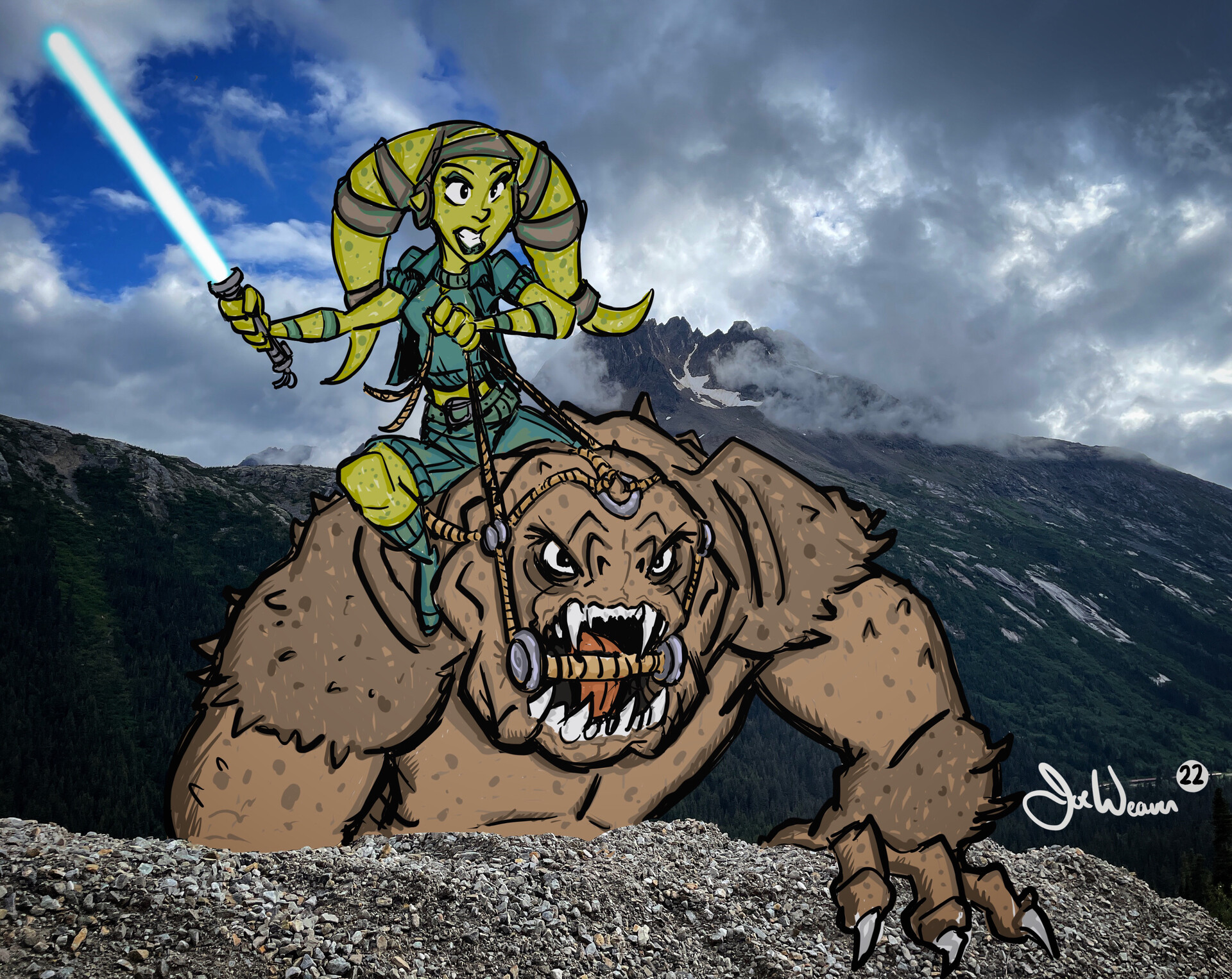 ArtStation - Star Wars Fanart: Twi’lek Rancor Rider