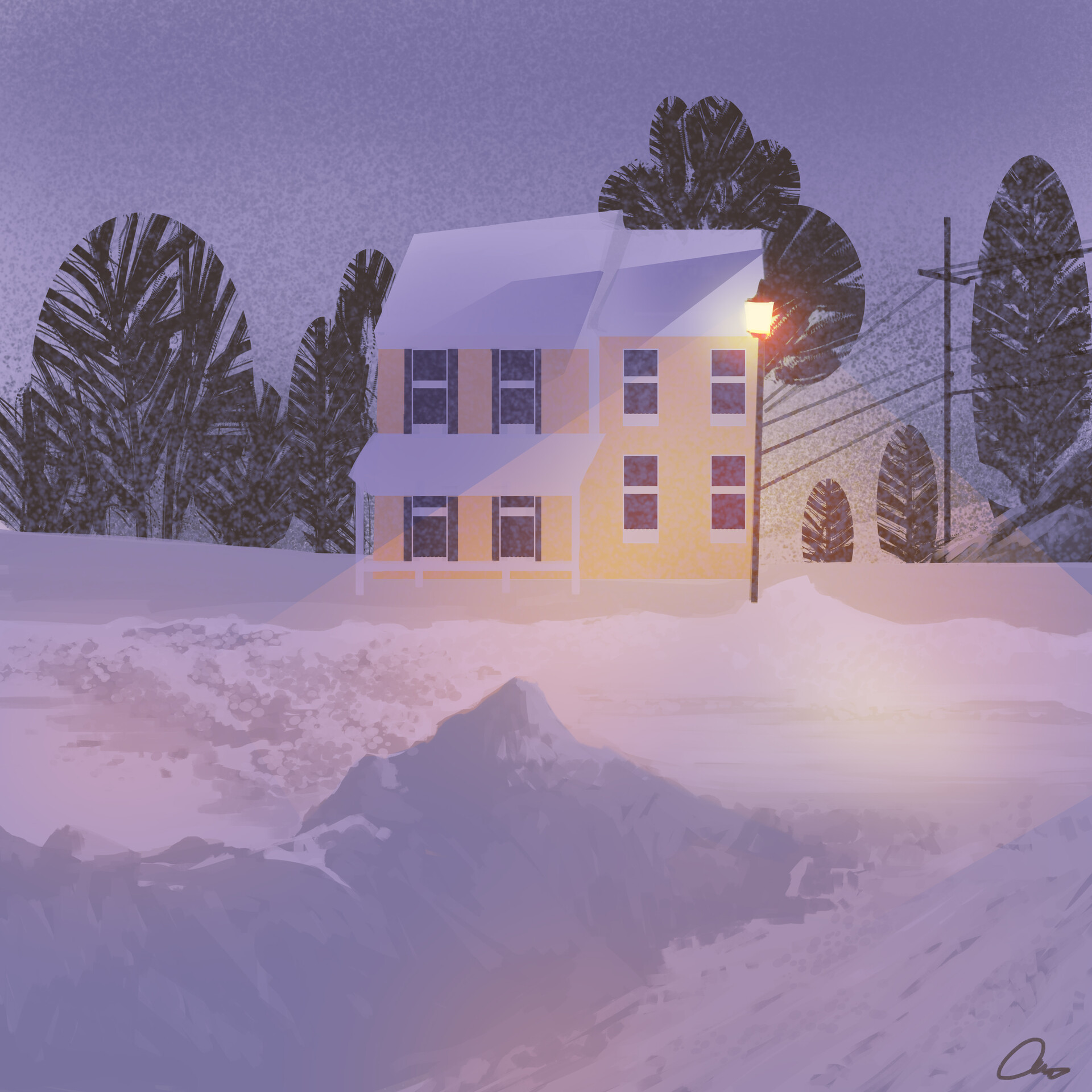 ArtStation winter house